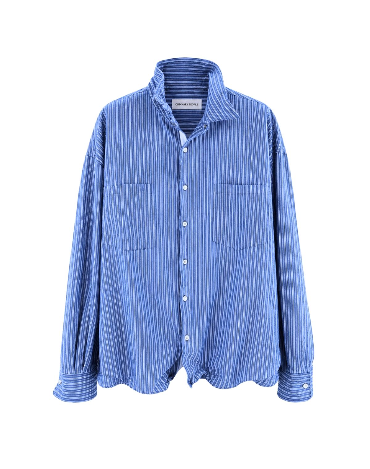 오디너리피플(ORDINARY PEOPLE) RE : Shape Memory Wire Shirt [BLUE STRIPE]