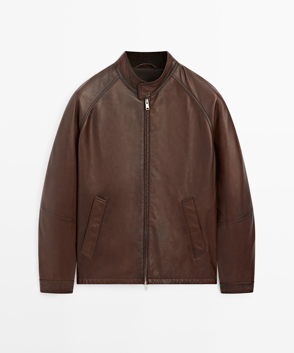 마시모두띠(MASSIMO DUTTI) 하이넥 나파 가죽 자켓