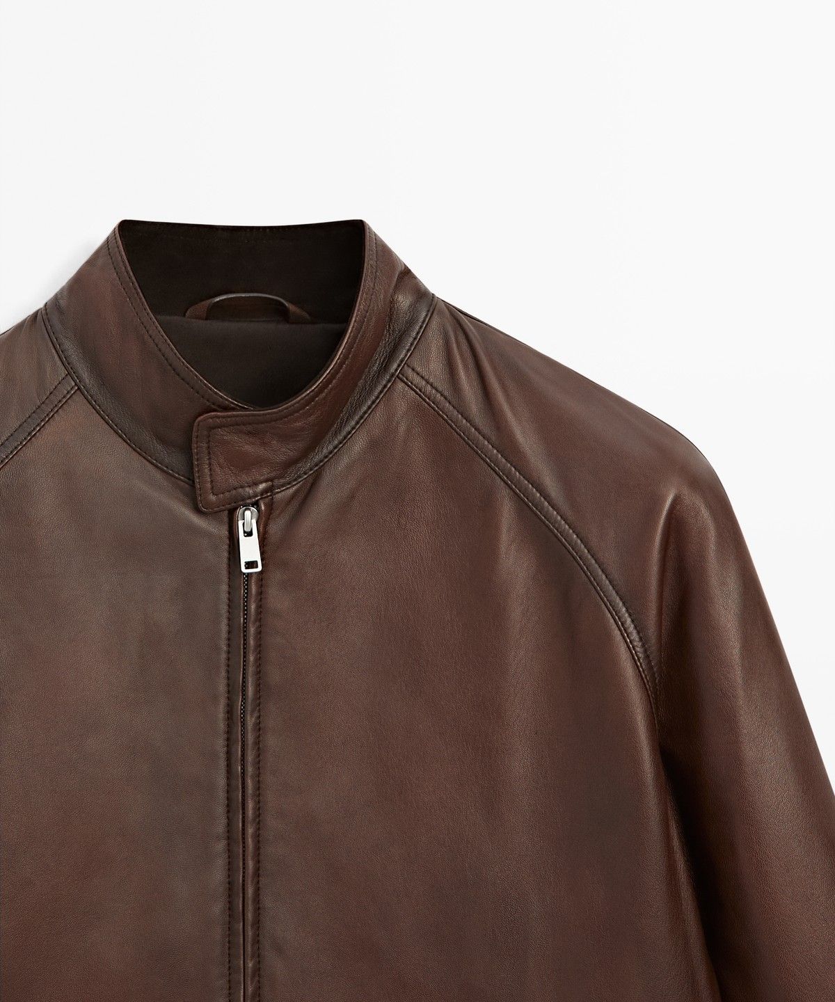 마시모두띠(MASSIMO DUTTI) 하이넥 나파 가죽 자켓
