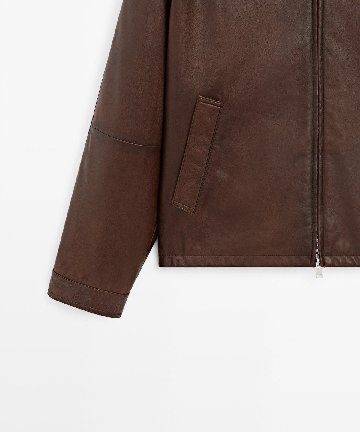 마시모두띠(MASSIMO DUTTI) 하이넥 나파 가죽 자켓