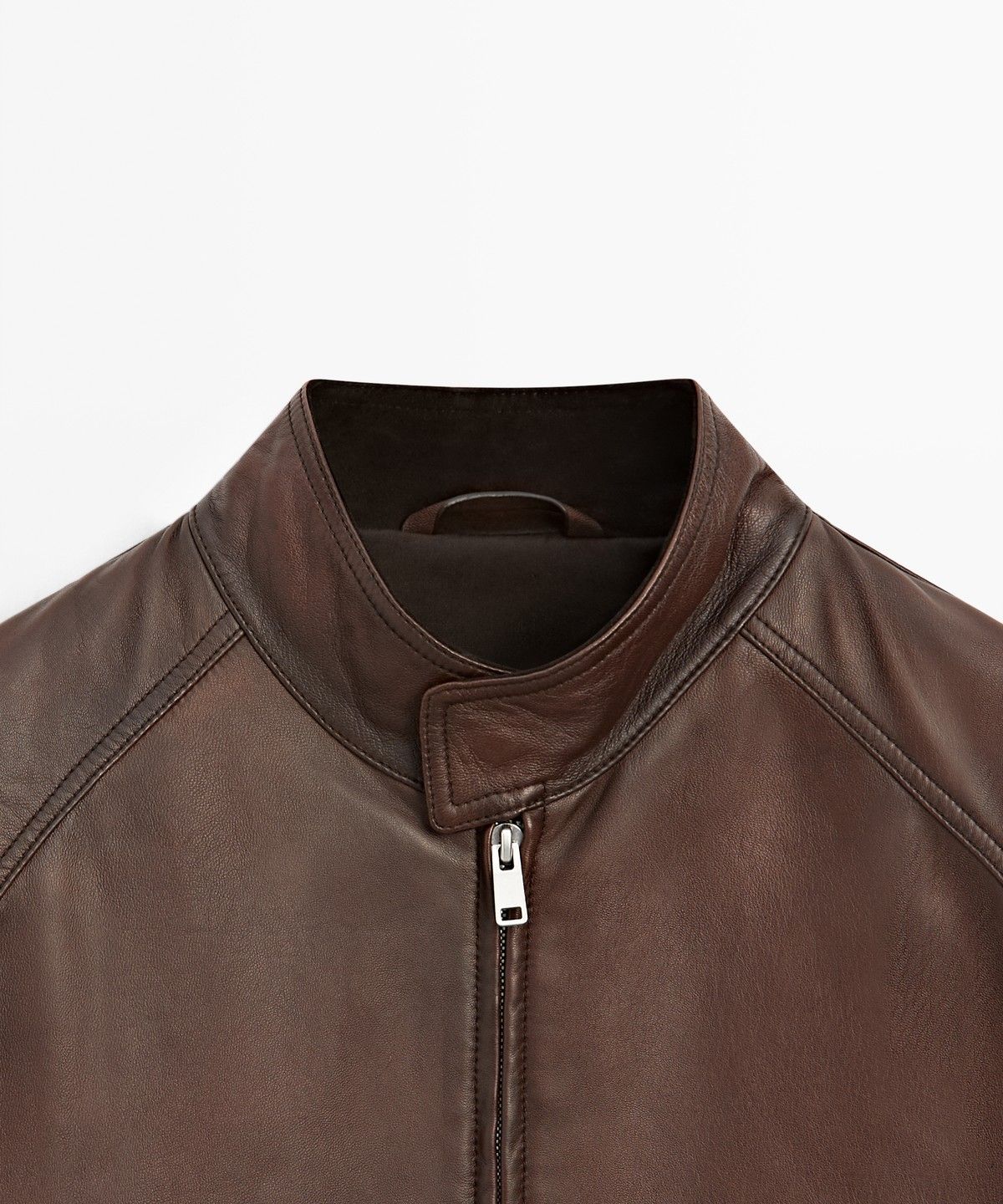마시모두띠(MASSIMO DUTTI) 하이넥 나파 가죽 자켓