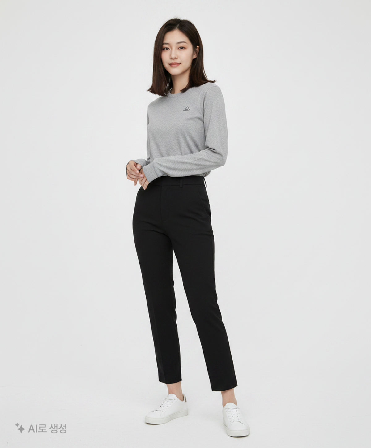 더블유스탠다드(W STANDARD) 스마일 긴팔 티셔츠 [3 COLOR] L