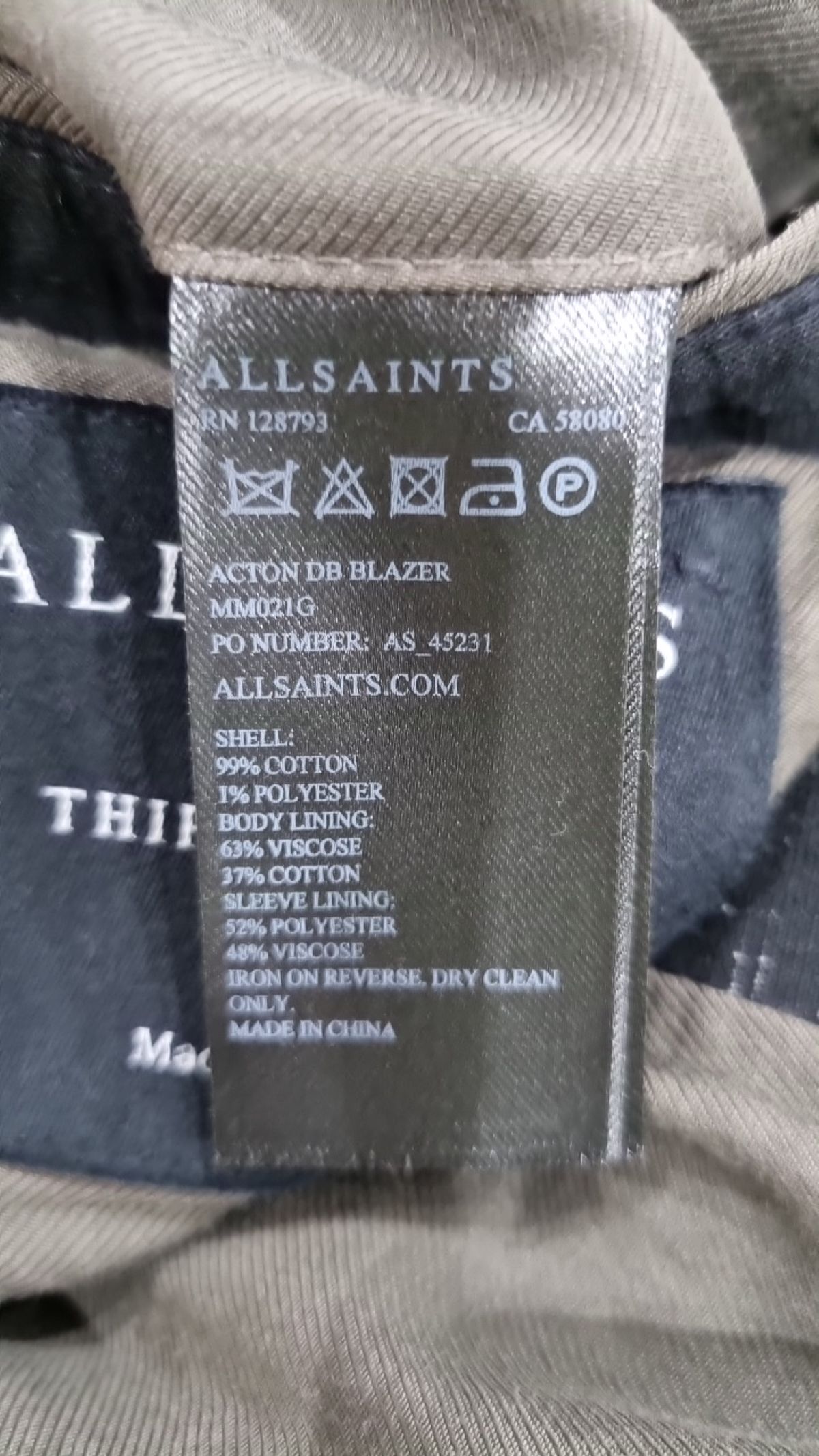 올세인츠(ALLSAINTS) 슈트/블레이저 재킷 38