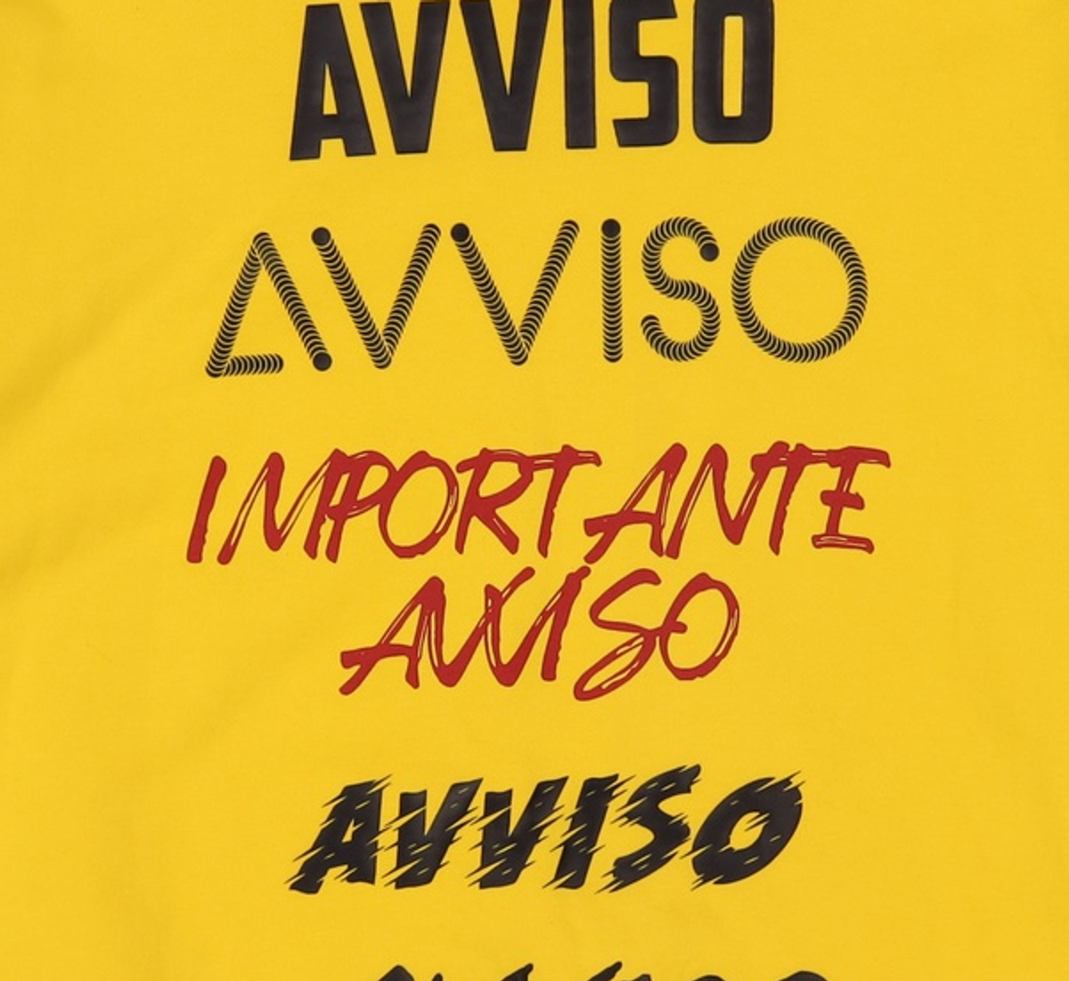 아비쏘(AVVISO) Importante Sweat Shirt (Yellow) L