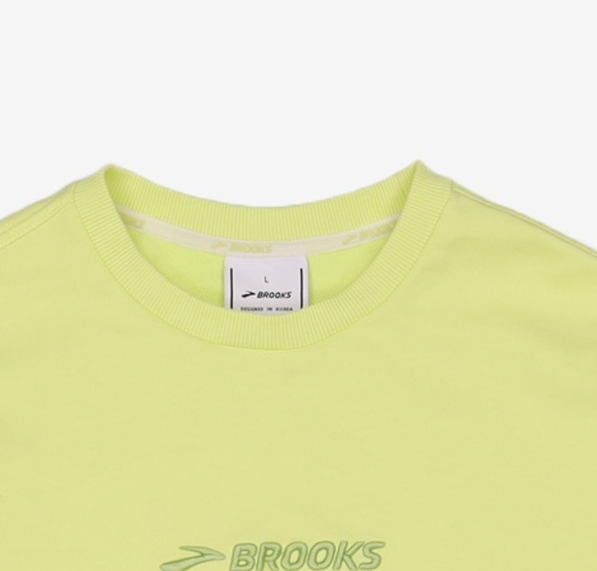 브룩스(BROOKS) Unisex 자수로고 맨투맨 애플 그린 (BX1241S35K) L