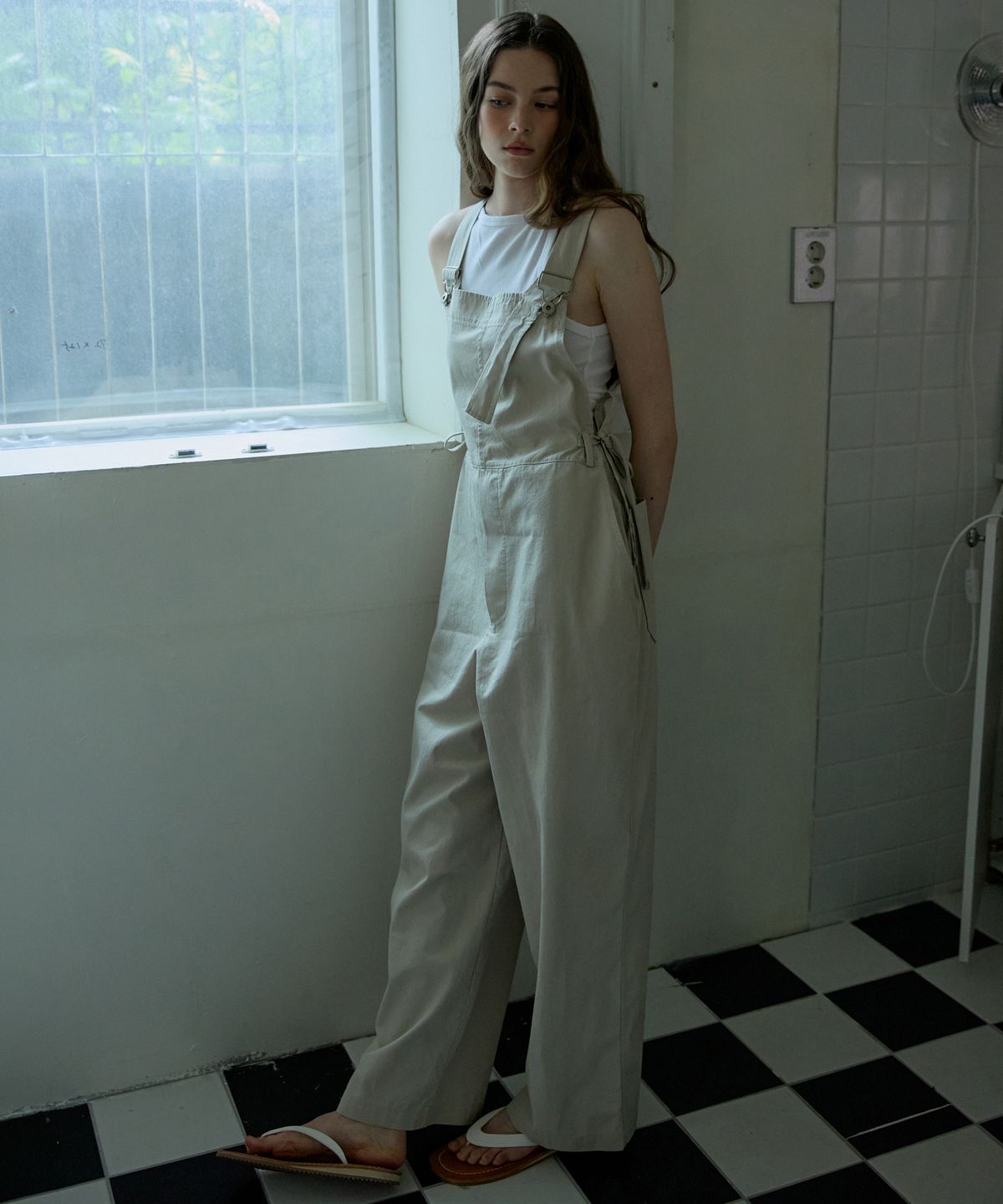 오픈도어스튜디오(OPENDOORSTUDIO) Wide-Leg Overalls Begie