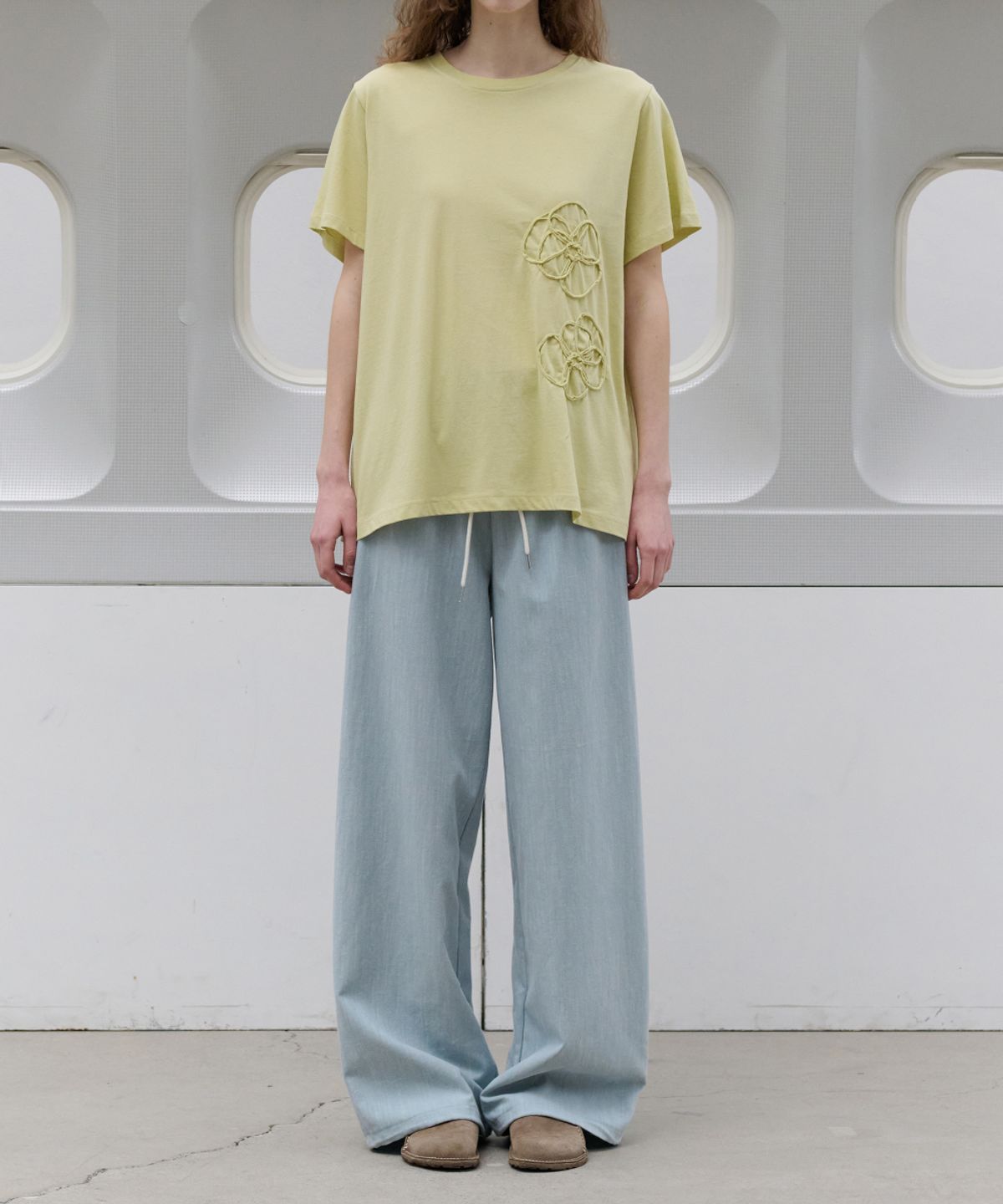 토아베(TOAVE) Stretch Basic Waist Pants (Sky blue)
