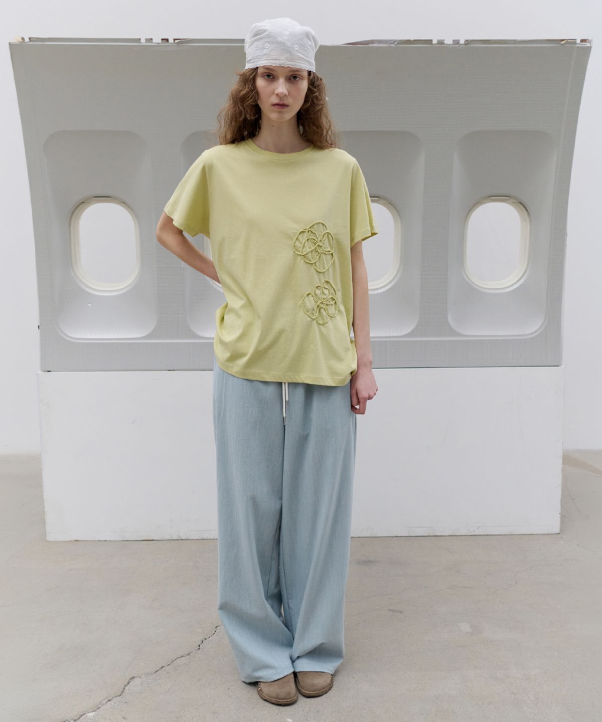 토아베(TOAVE) Stretch Basic Waist Pants (Sky blue)