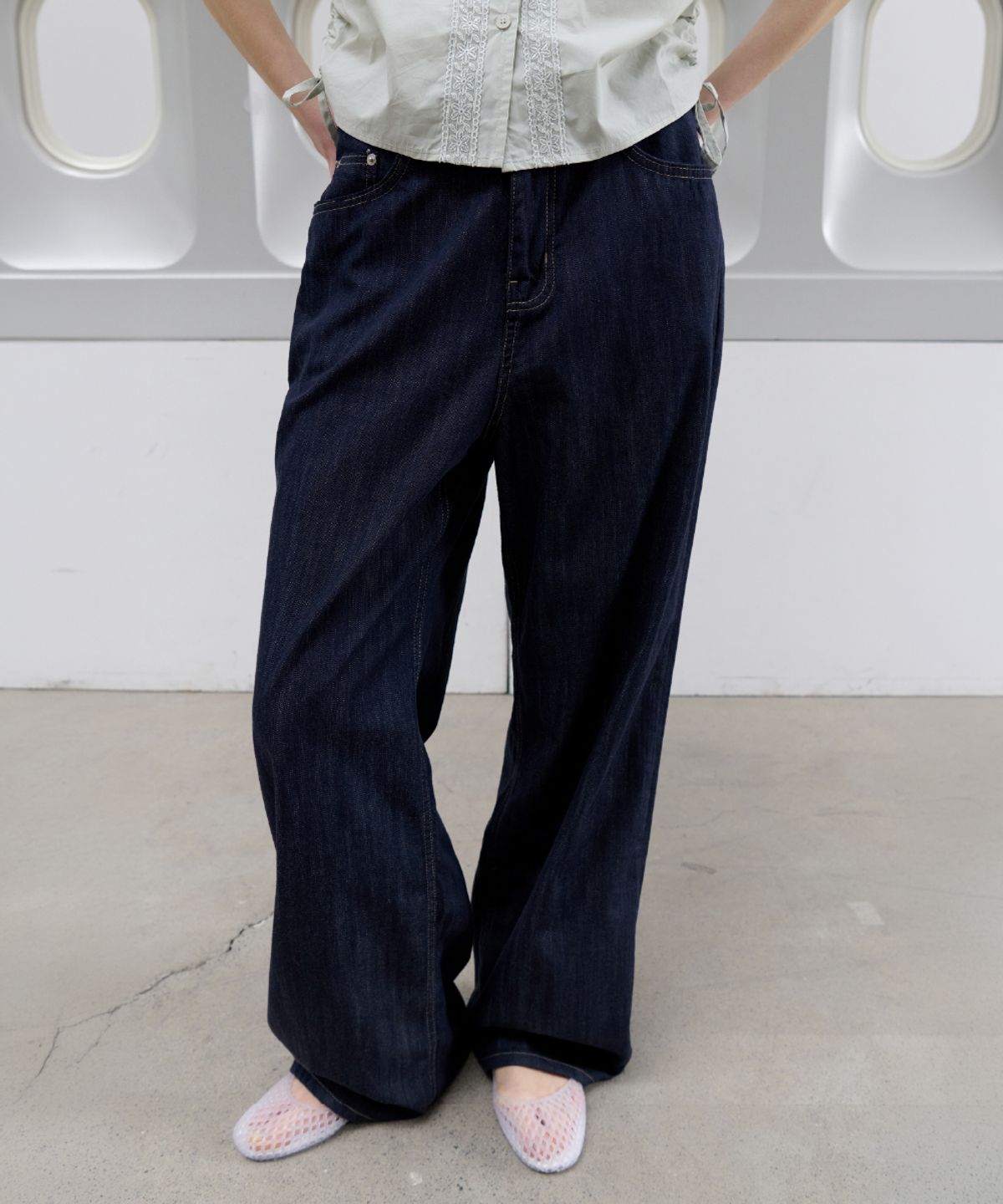 토아베(TOAVE) [기장선택] One Back-Pocket Wide Denim (Raw denim)