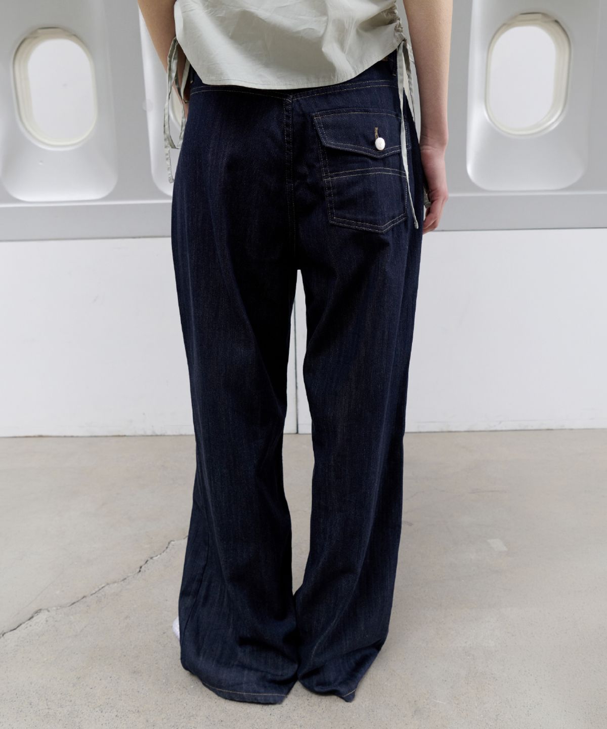 토아베(TOAVE) [기장선택] One Back-Pocket Wide Denim (Raw denim)