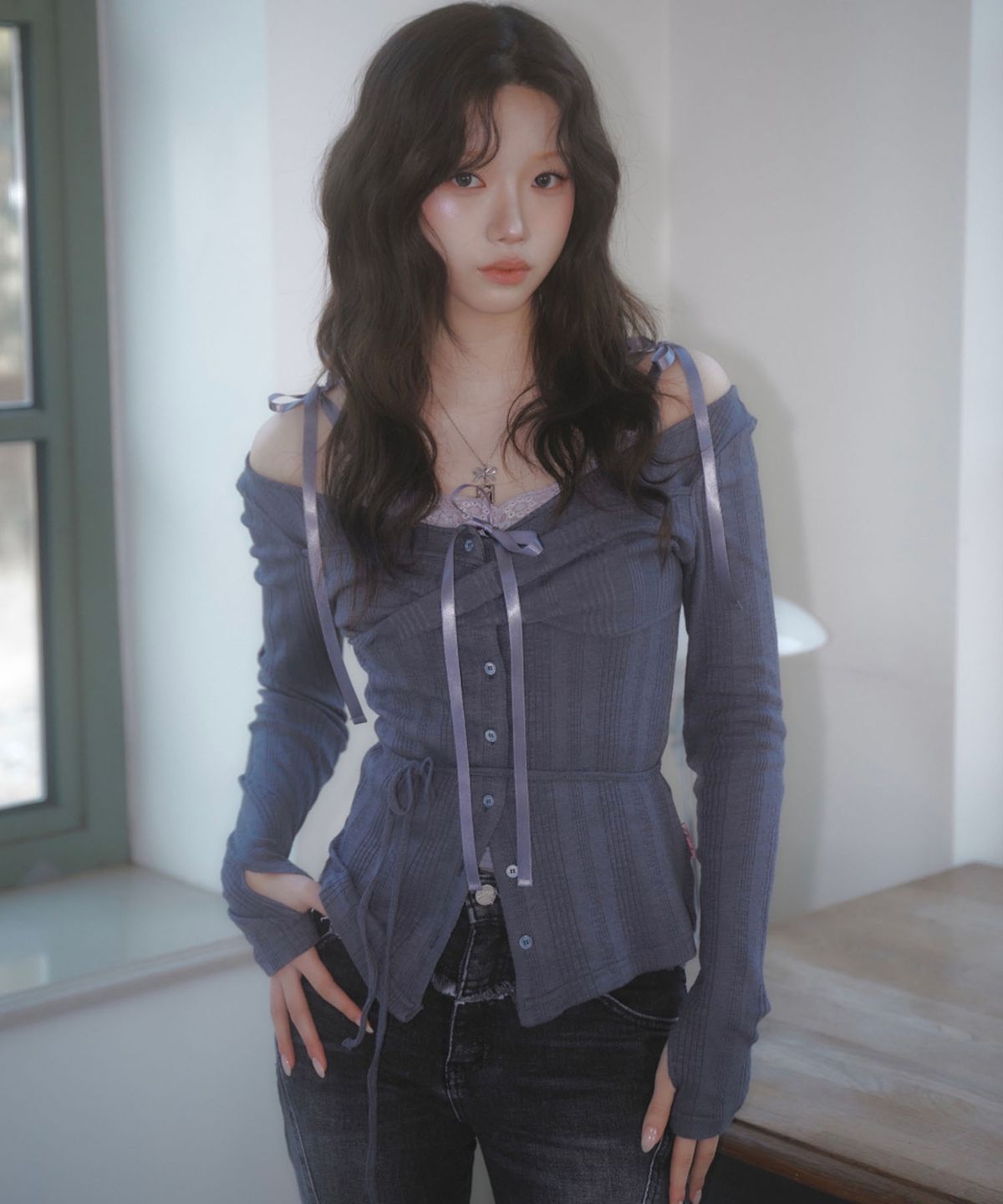 뉴얼린(NEWALRIN) Rosie twist button Top(5colors)