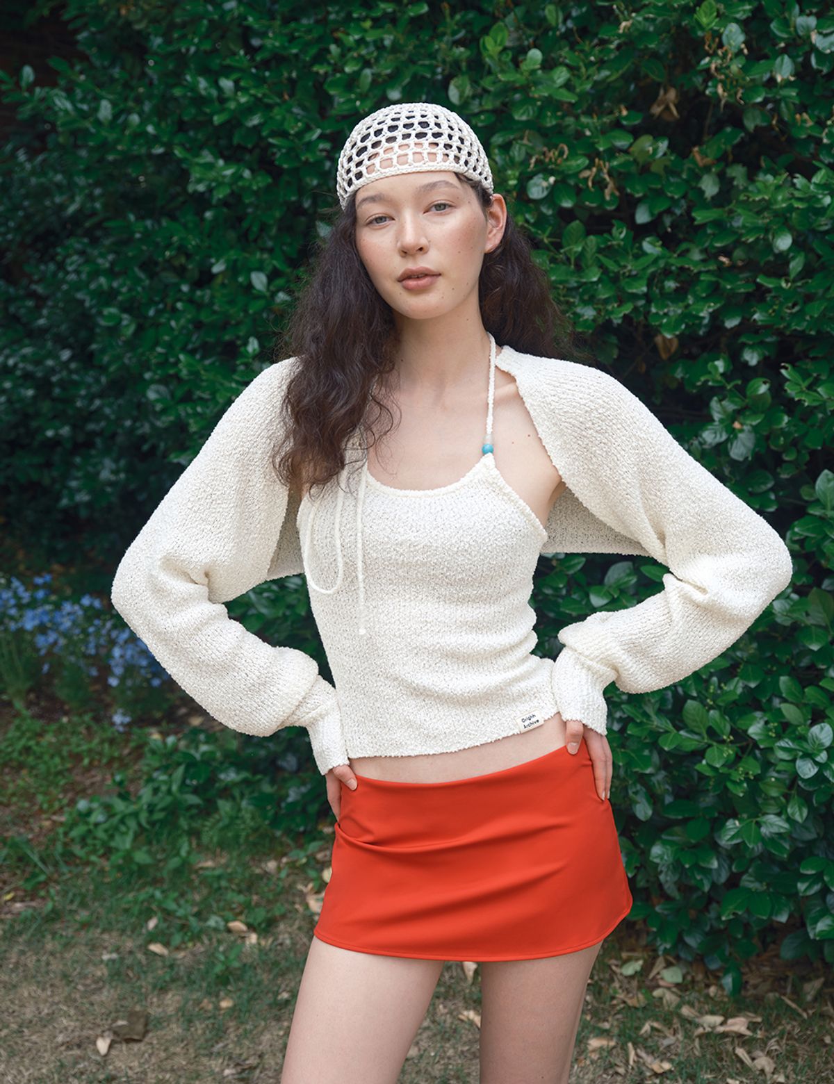 오라이(ORIGHH) 썸머 부클 크롭 볼레로_아이보리(3color)