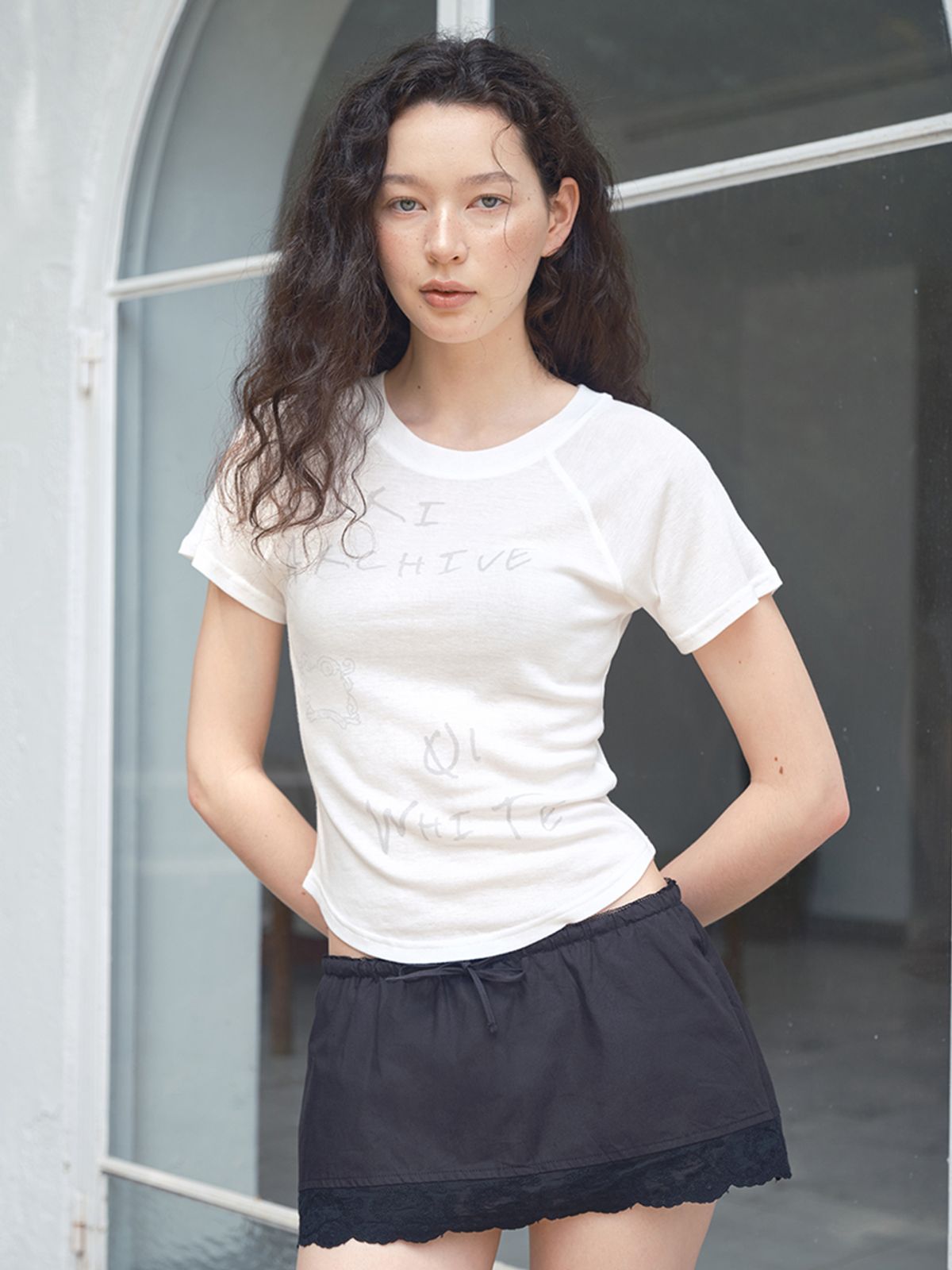 오라이(ORIGHH) 로맨틱 바인 레이스 미니스커트_블랙
