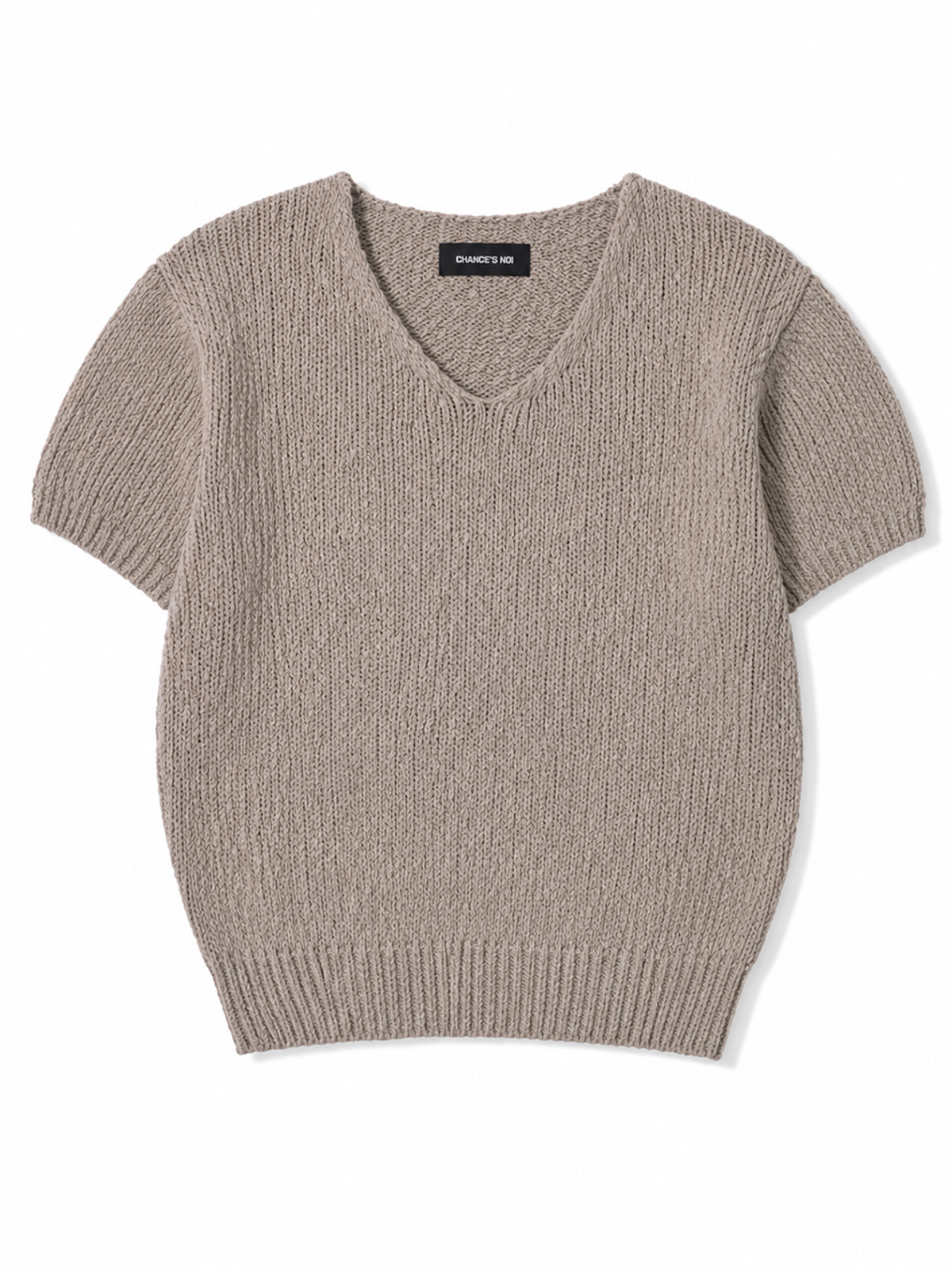 챈세스노이(CHANCE'S NOI) 메이어 와플 브이넥 퍼프 하프 니트(4color)/W262TP12
