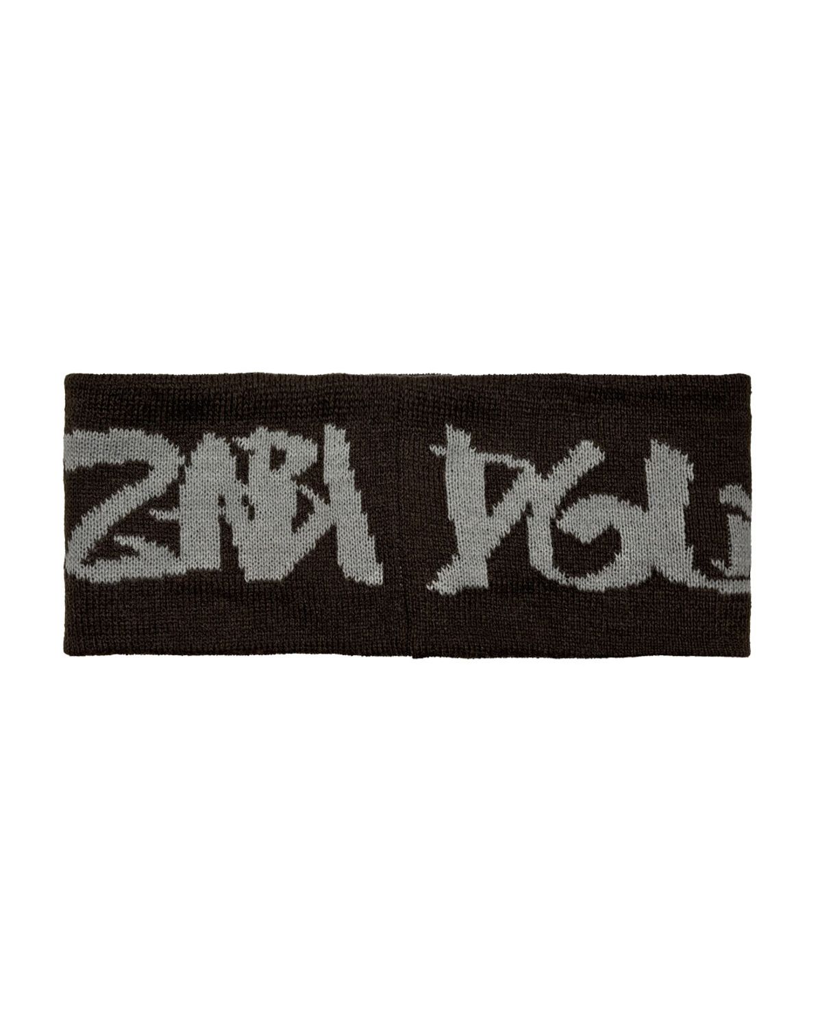 돌자비(DOLZABI) 시그니처 자카드 로고 니트 헤어밴드 (브라운)