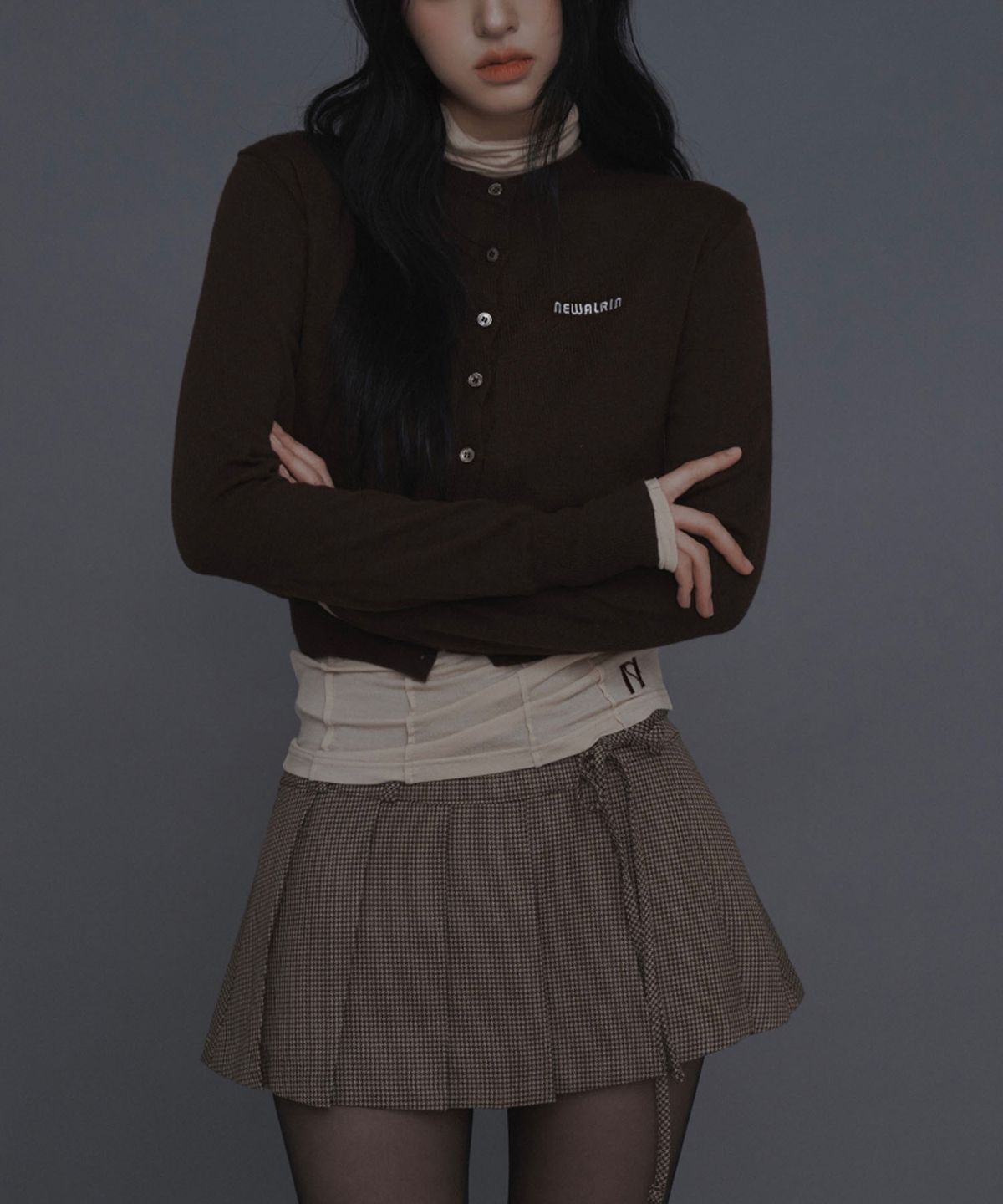 뉴얼린(NEWALRIN) Highteen Belt Ribbon Pleats Skirt(3colors)