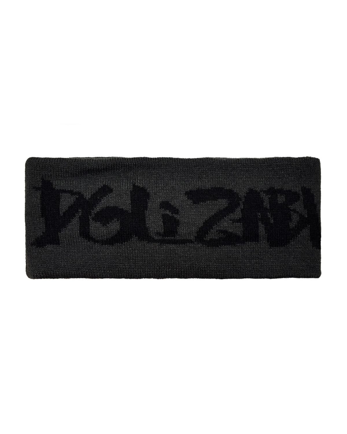 돌자비(DOLZABI) 시그니처 자카드 로고 니트 헤어밴드 (차콜)