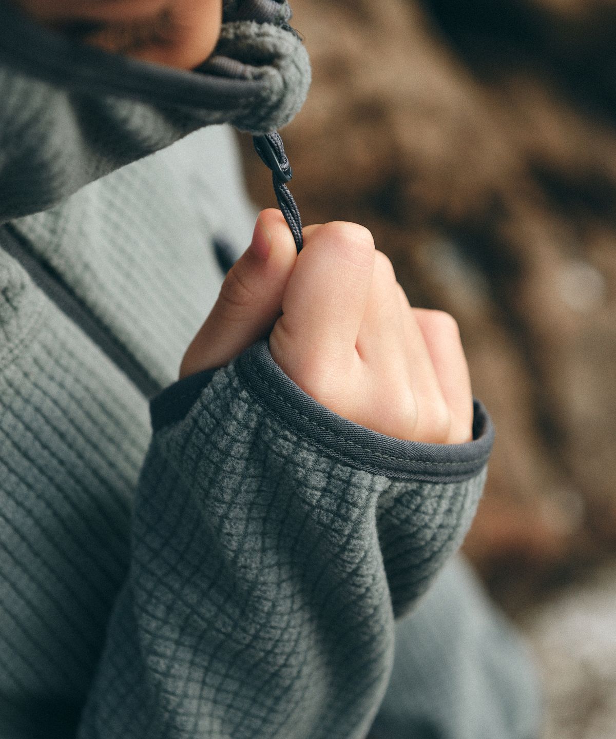 무신사 스탠다드 키즈(MUSINSA STANDARD KIDS) [시티 레저] 그리드 폴라 플리스 바라클라바 후디드 집업 [애쉬 틸]