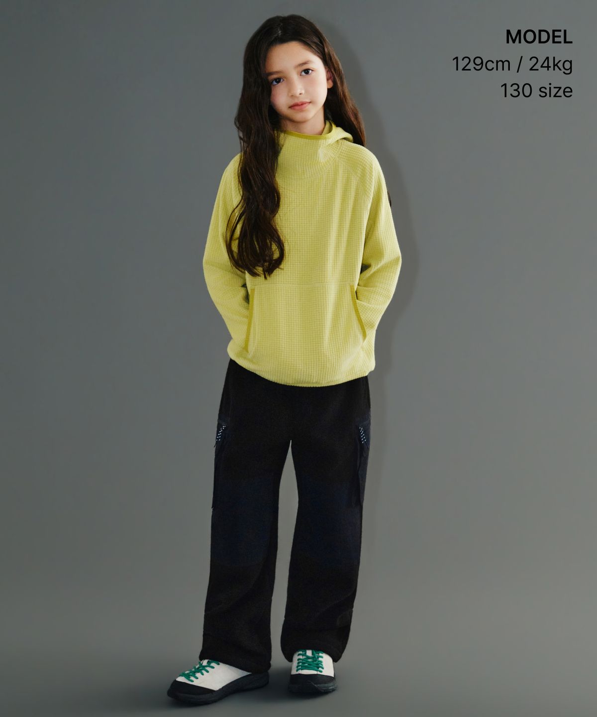 무신사 스탠다드 키즈(MUSINSA STANDARD KIDS) [시티 레저] 폴라 플리스 벨티드 카고 팬츠 [블랙]