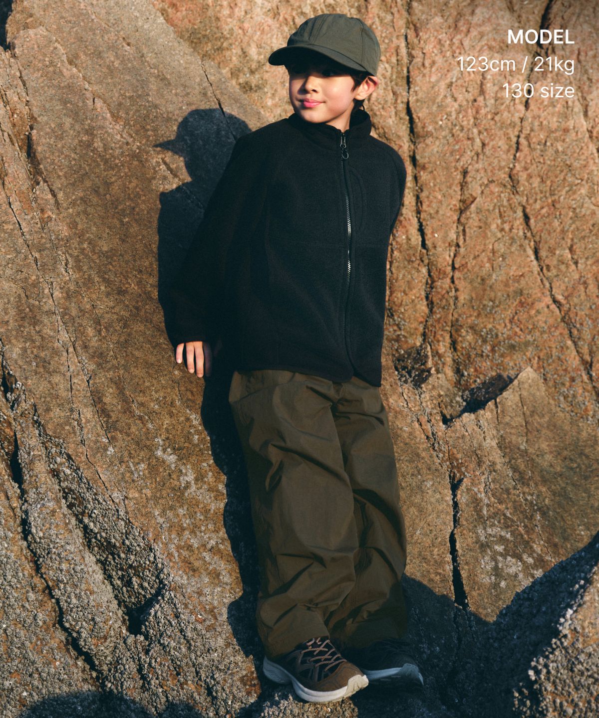 무신사 스탠다드 키즈(MUSINSA STANDARD KIDS) [시티 레저] 스트럭처드 폴라 플리스 하이넥 재킷 [블랙]