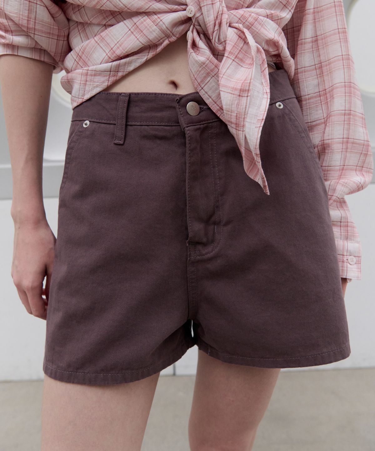 토아베(TOAVE) Low Basic Cotton Short Pants (Mute purple)
