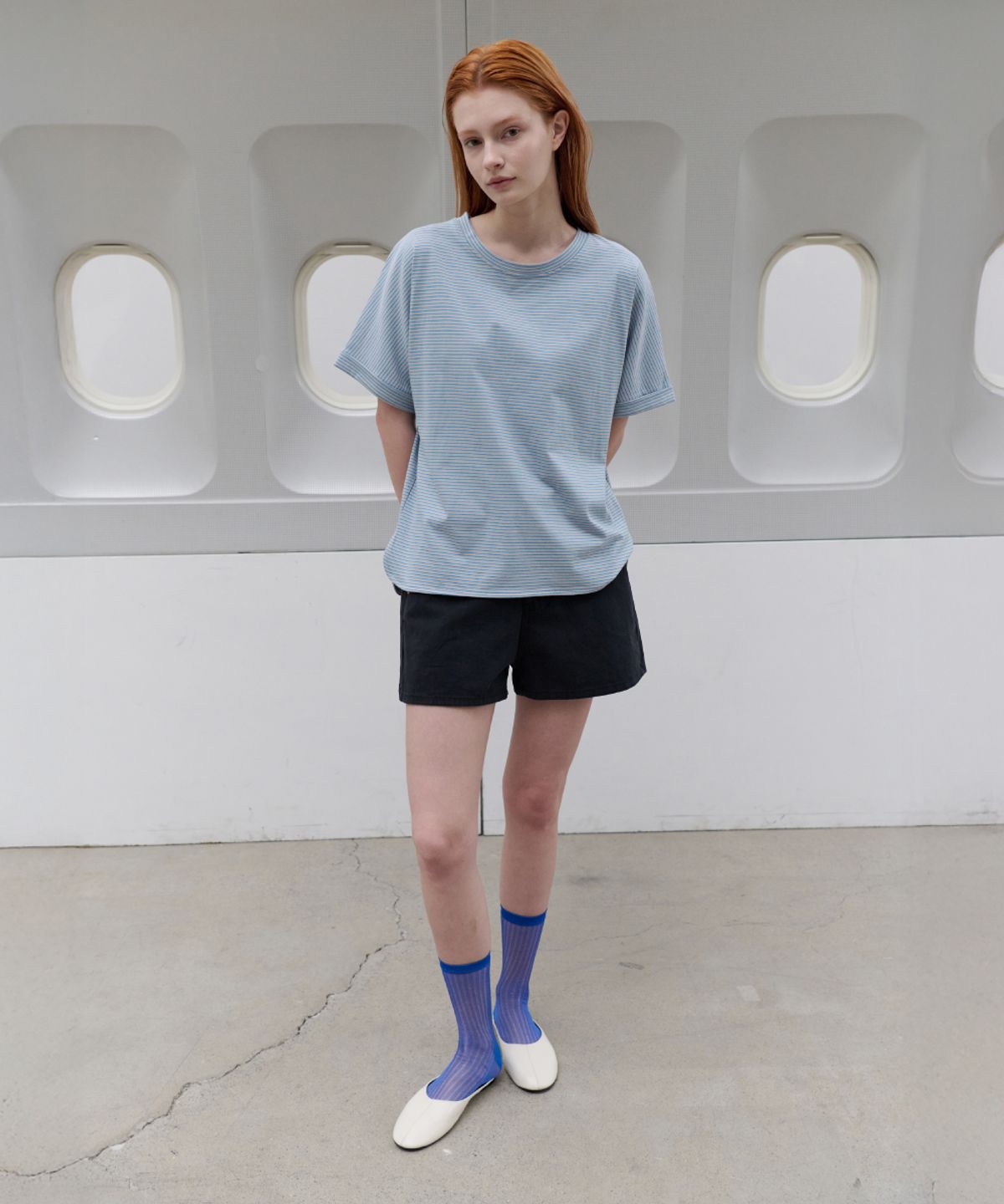 토아베(TOAVE) Low Basic Cotton Short Pants (Navy)