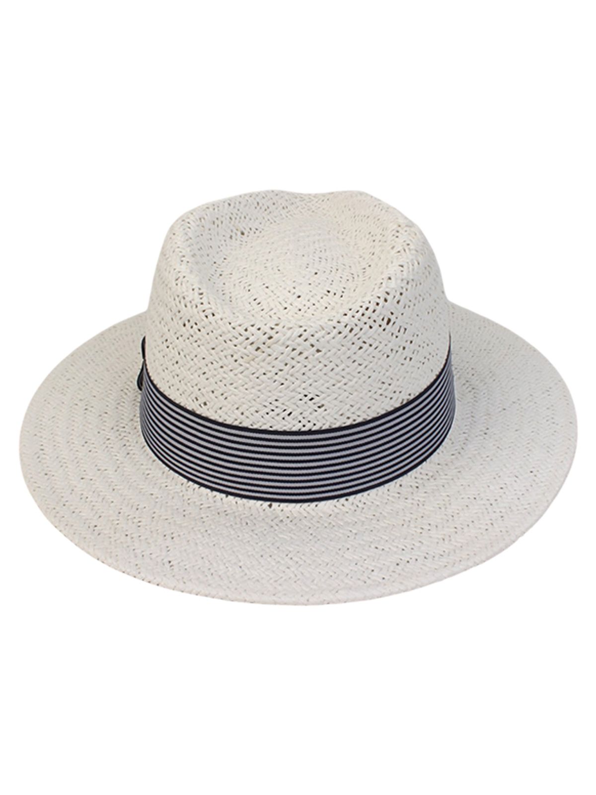 유니버셜 케미스트리(UNIVERSAL CHEMISTRY) Stripe Line Summer White Fedora - Big Size 여름페도라