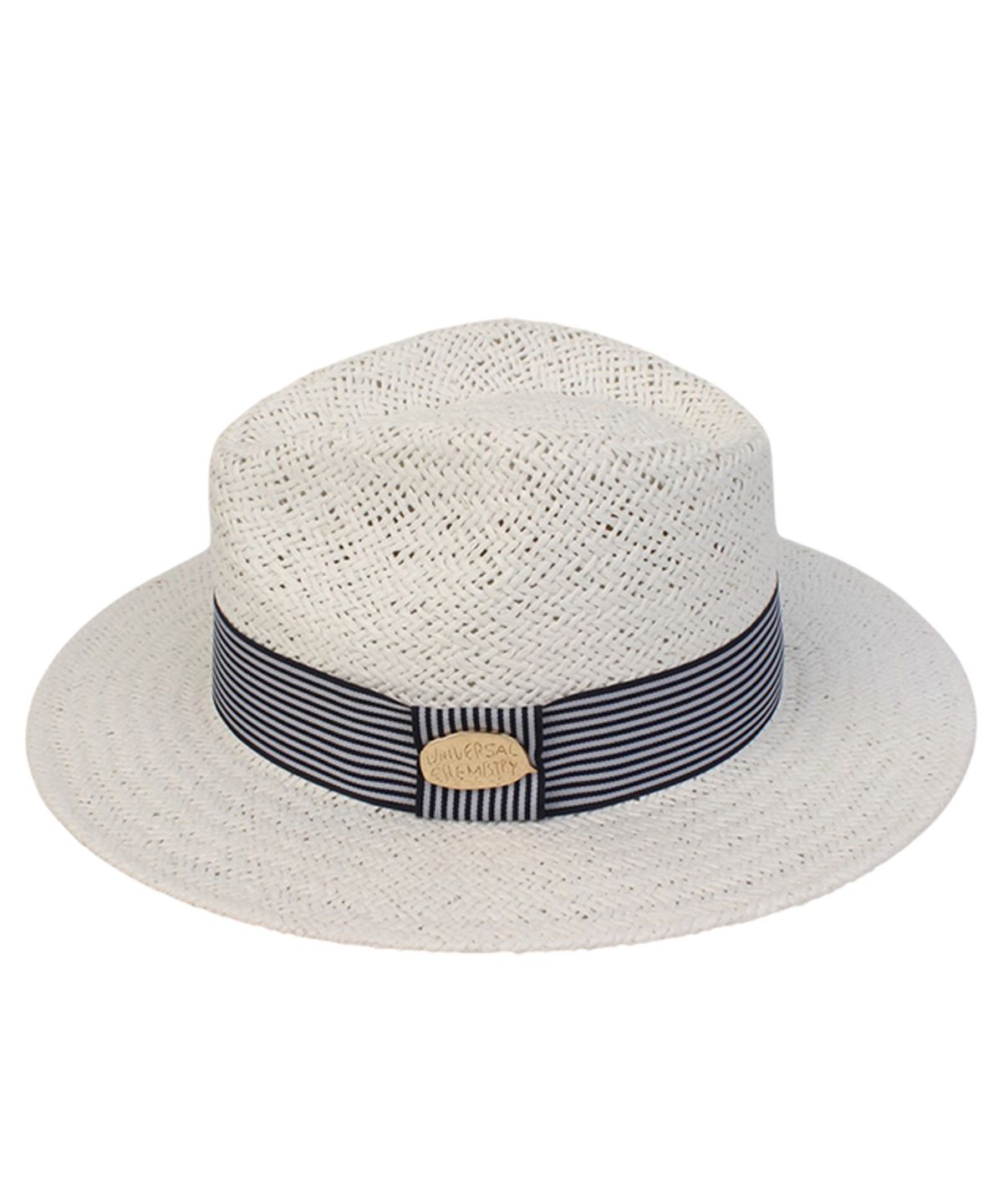 유니버셜 케미스트리(UNIVERSAL CHEMISTRY) Stripe Line Summer White Fedora - Big Size 여름페도라