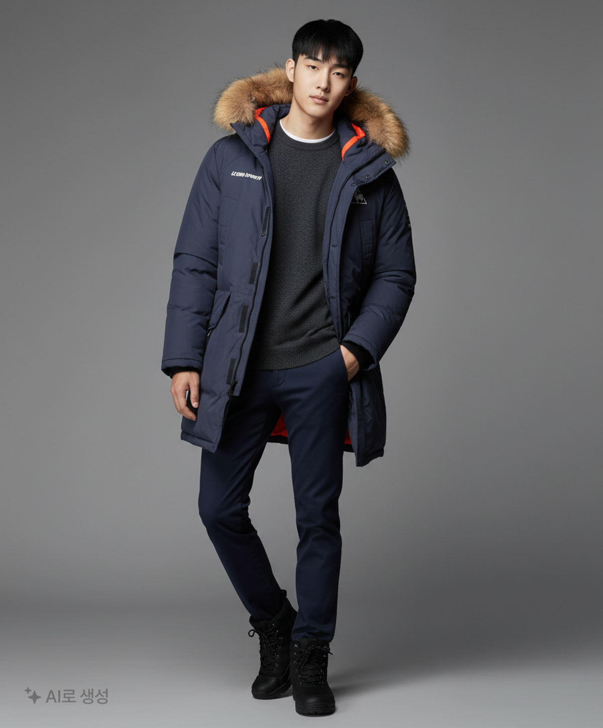 르꼬끄 스포르티브(LE COQ SPORTIF) 하프 패딩/하프 헤비 아우터 S