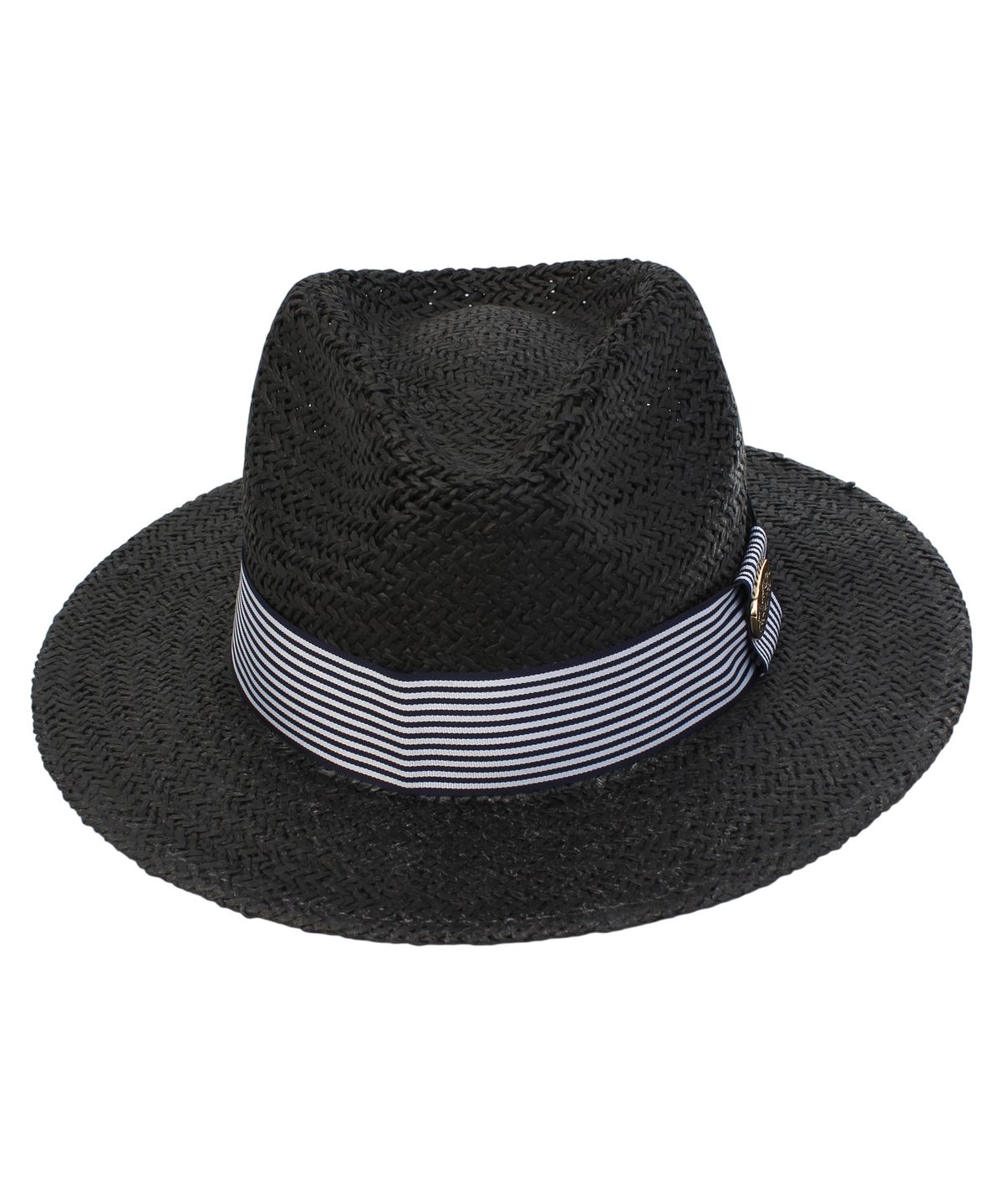 유니버셜 케미스트리(UNIVERSAL CHEMISTRY) Stripe Line Summer Black Fedora - Big Size 여름페도라
