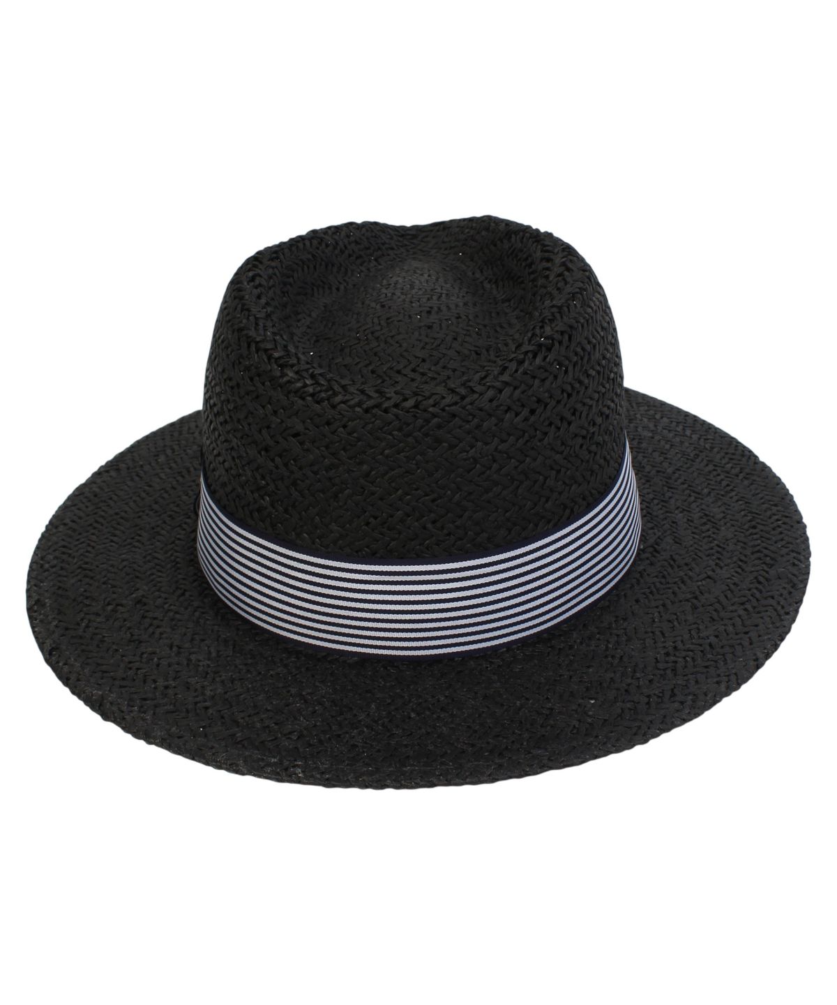 유니버셜 케미스트리(UNIVERSAL CHEMISTRY) Stripe Line Summer Black Fedora - Big Size 여름페도라