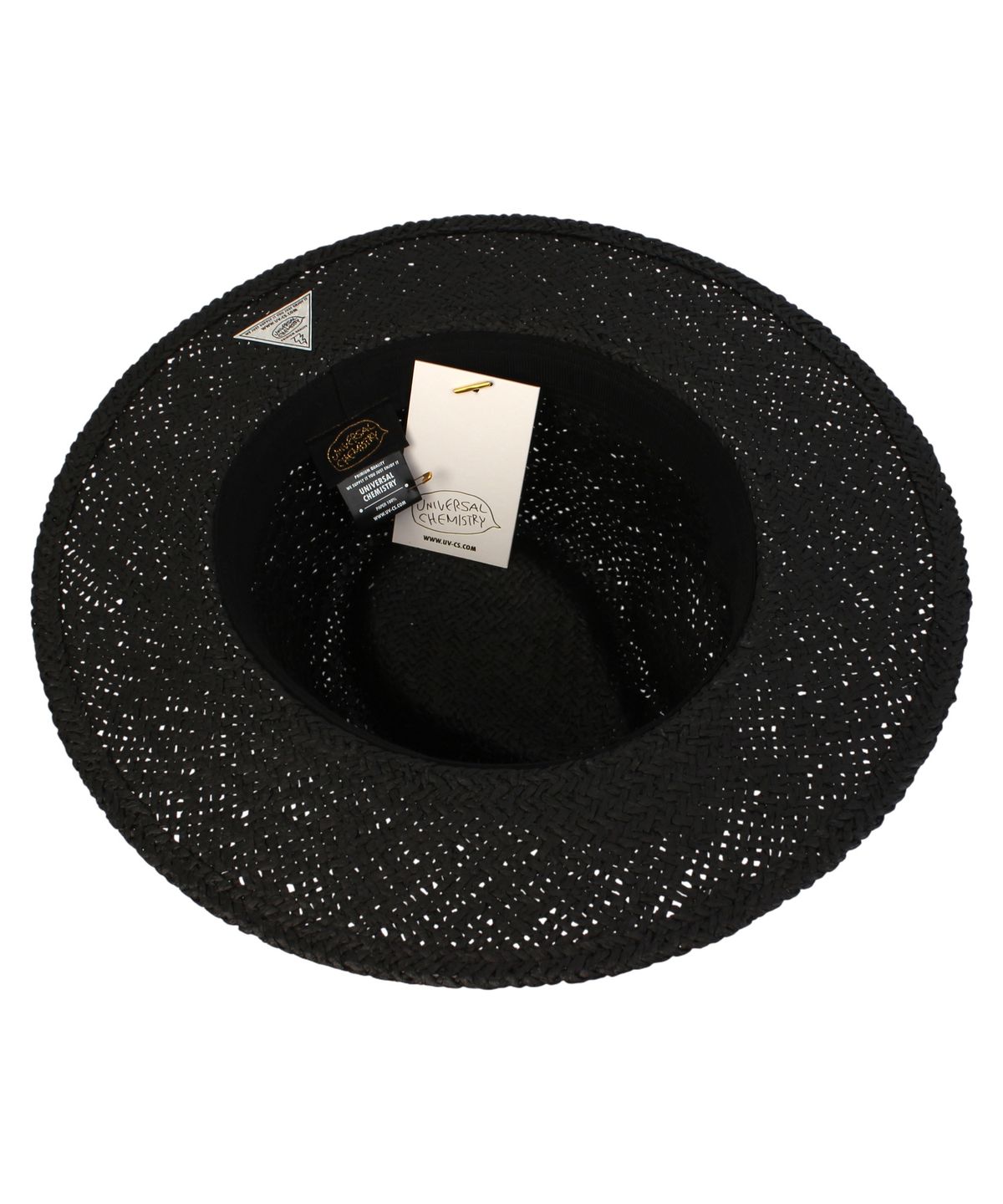 유니버셜 케미스트리(UNIVERSAL CHEMISTRY) Stripe Line Summer Black Fedora - Big Size 여름페도라