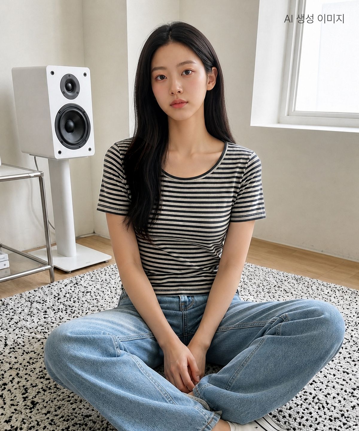 로엠(ROEM) 스카시 반팔 U넥 티셔츠 RMHWG25RT7