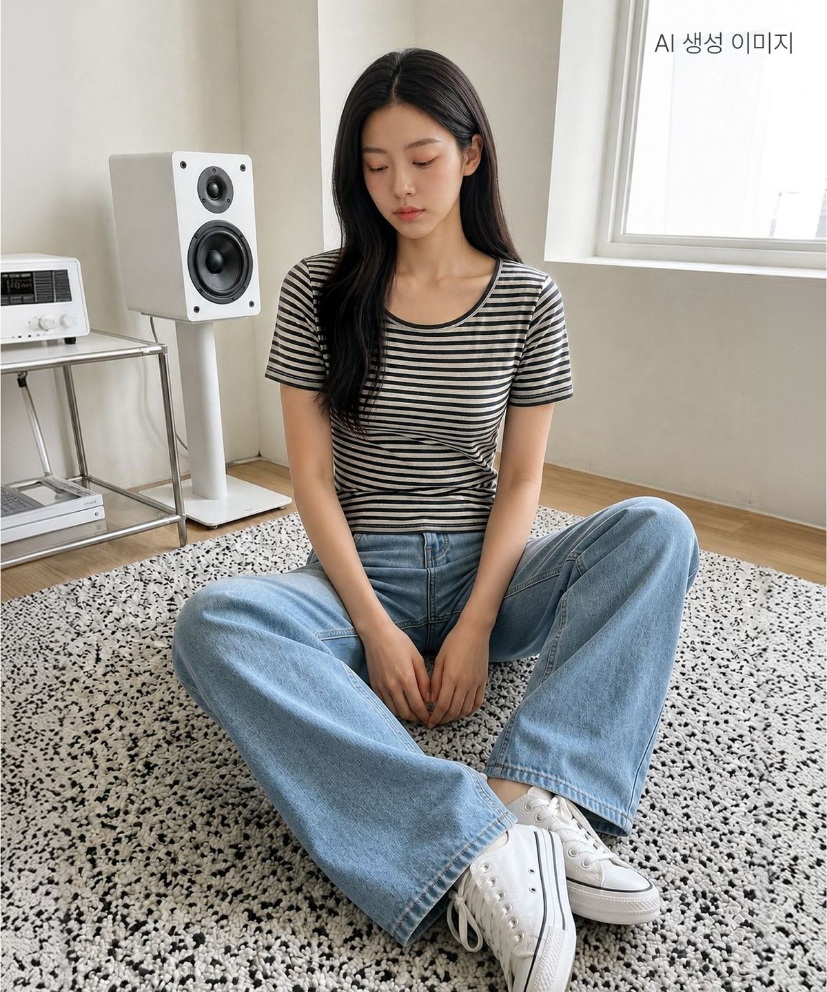 로엠(ROEM) 스카시 반팔 U넥 티셔츠 RMHWG25RT7