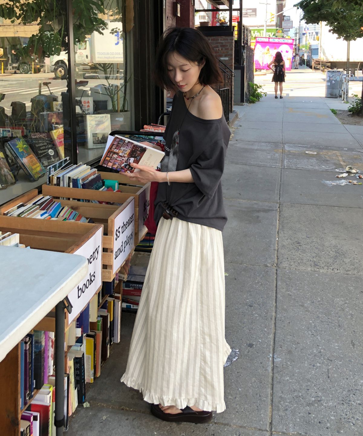 토아베(TOAVE) Soho Stripe Skirt (Cream beige)