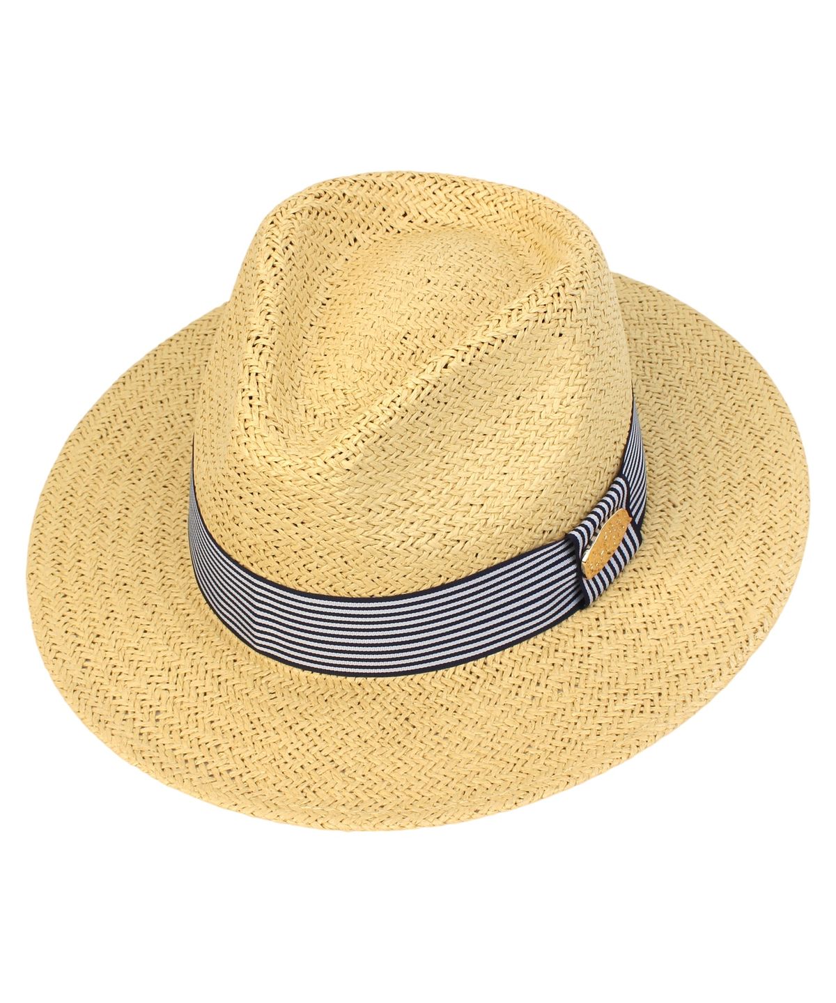 유니버셜 케미스트리(UNIVERSAL CHEMISTRY) Stripe Line Summer Beige Fedora - Big Size 여름페도라