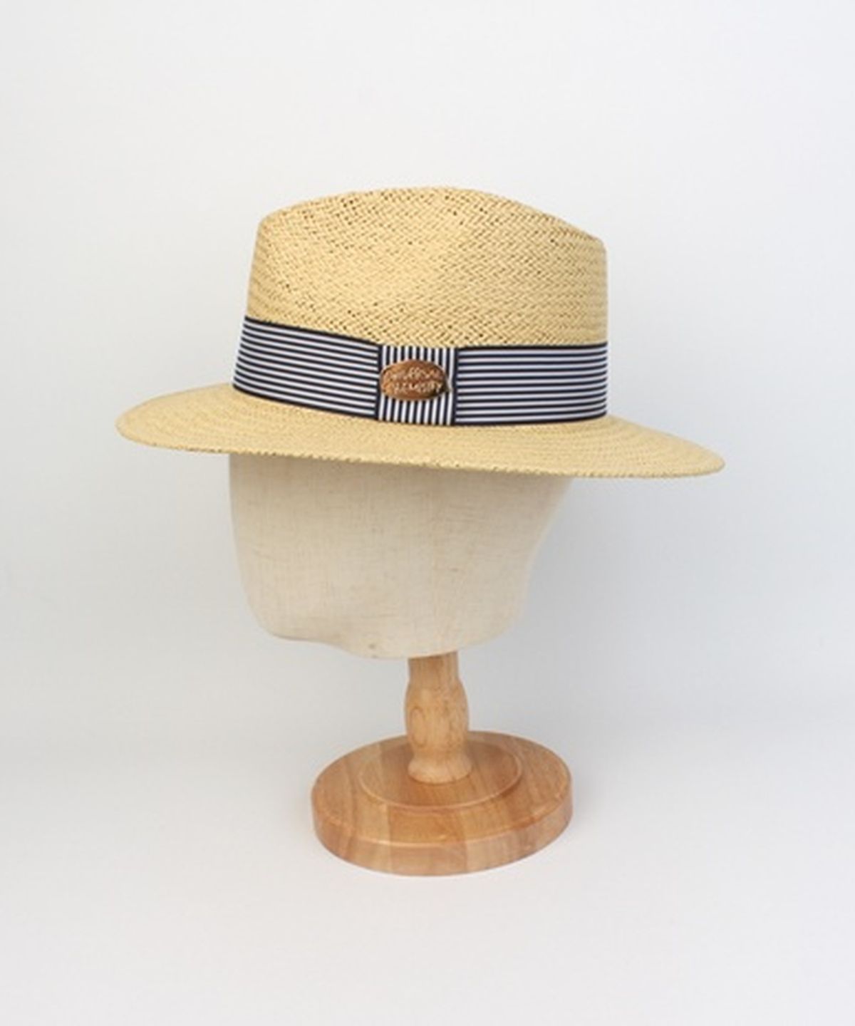 유니버셜 케미스트리(UNIVERSAL CHEMISTRY) Stripe Line Summer Beige Fedora - Big Size 여름페도라