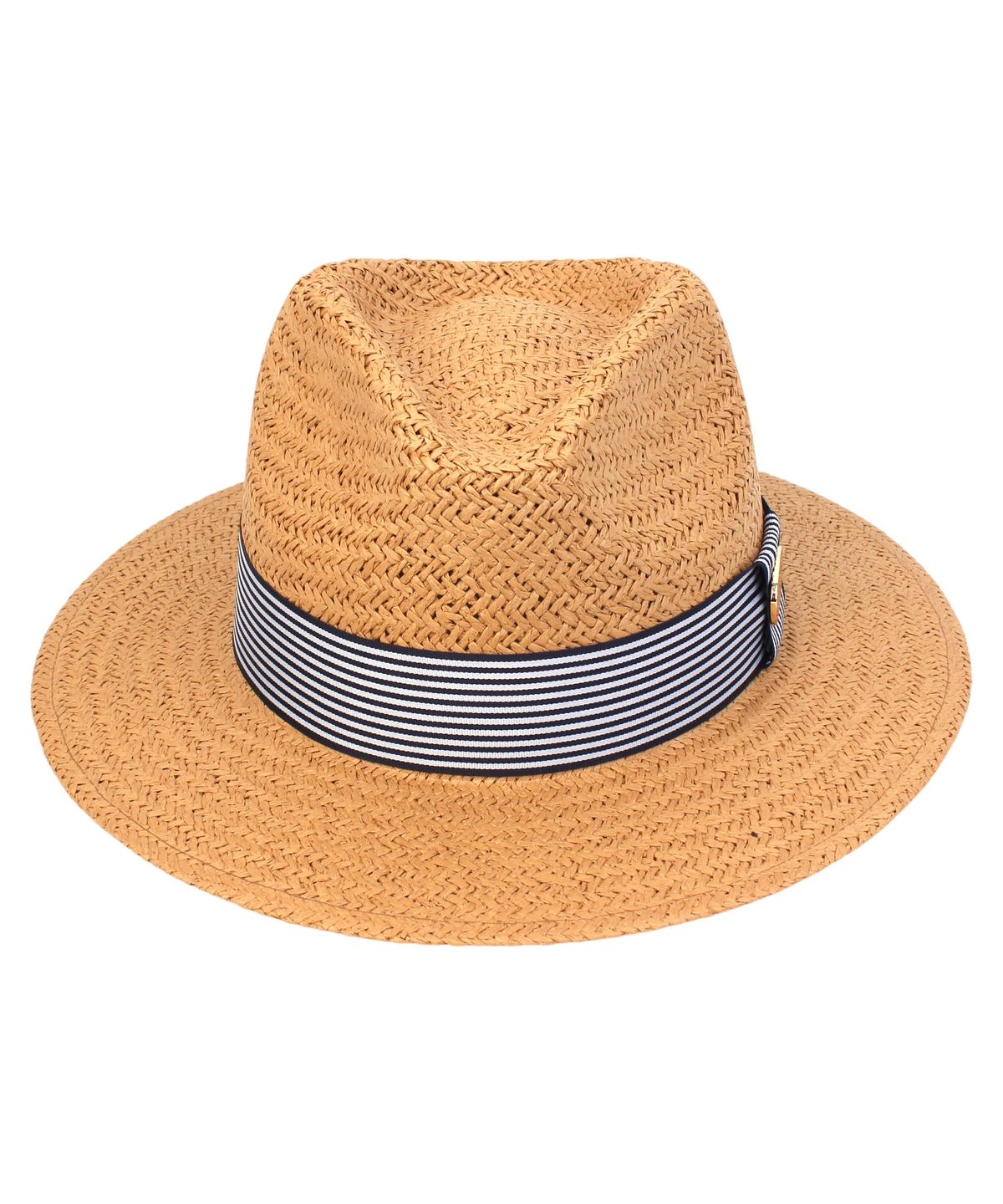 유니버셜 케미스트리(UNIVERSAL CHEMISTRY) Stripe Line Summer Brown Fedora - Big Size 여름페도라