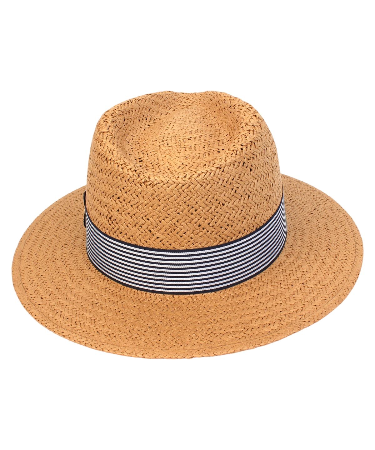 유니버셜 케미스트리(UNIVERSAL CHEMISTRY) Stripe Line Summer Brown Fedora - Big Size 여름페도라