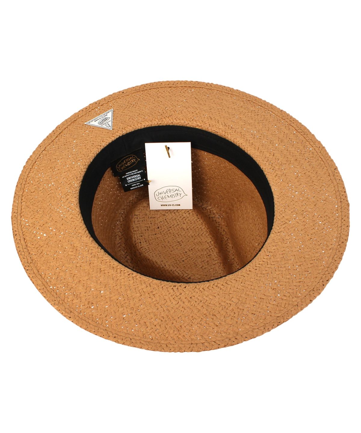 유니버셜 케미스트리(UNIVERSAL CHEMISTRY) Stripe Line Summer Brown Fedora - Big Size 여름페도라