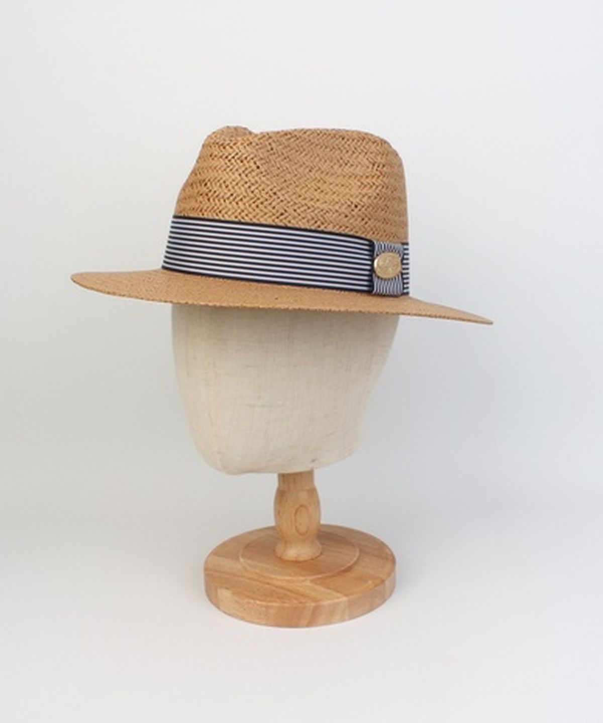 유니버셜 케미스트리(UNIVERSAL CHEMISTRY) Stripe Line Summer Brown Fedora - Big Size 여름페도라