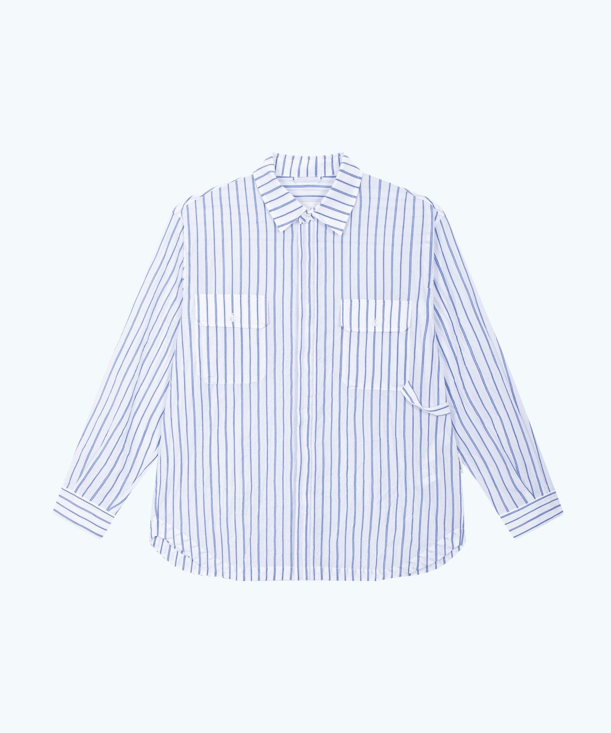 밀라코드(MILACODE) Stripe(Creased Effect) Shirt - WHITE