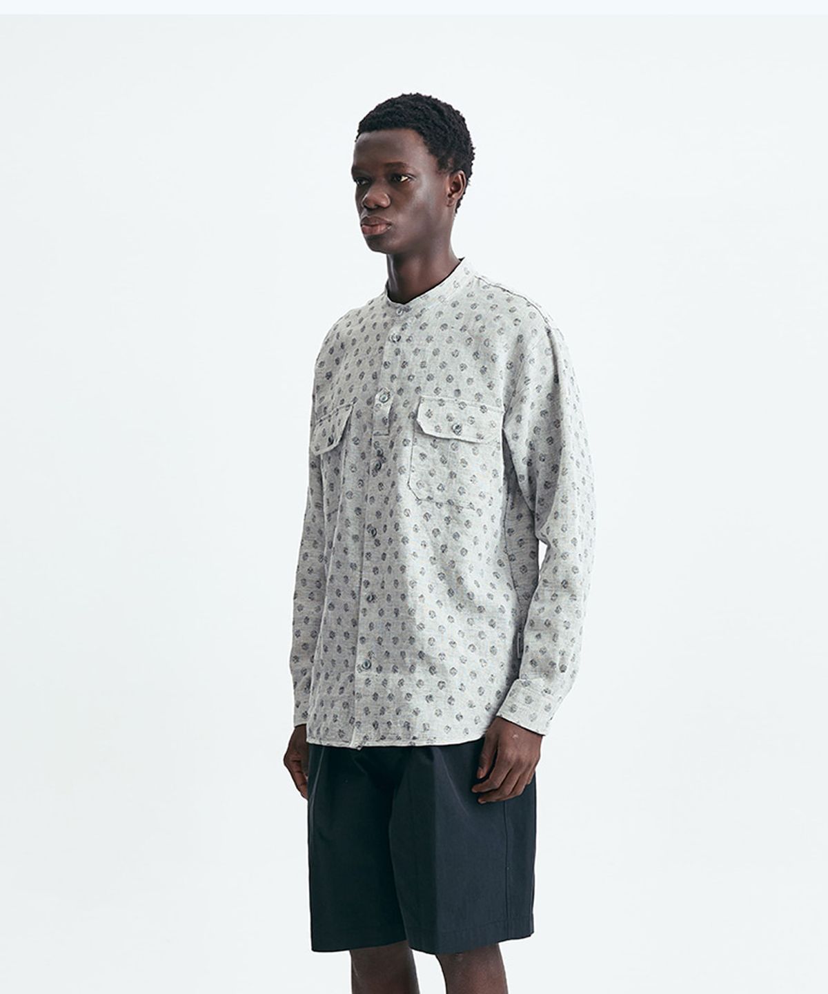 밀라코드(MILACODE) Jacquard(Big-Bang) Linen Shirt - GREY