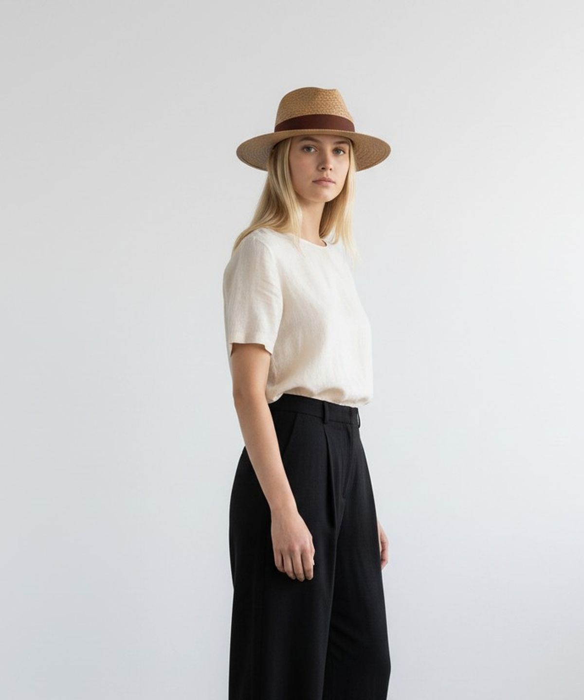 유니버셜 케미스트리(UNIVERSAL CHEMISTRY) BR Line Summer Brown Fedora - Big Size 여름페도라