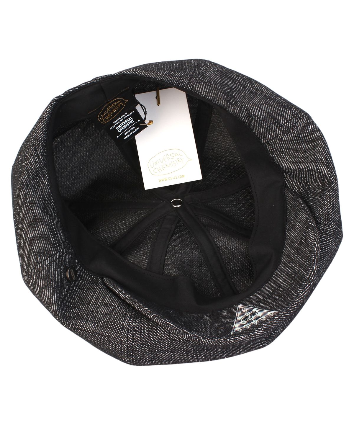 유니버셜 케미스트리(UNIVERSAL CHEMISTRY) Overfit Logo Black Newsboy Cap 뉴스보이캡