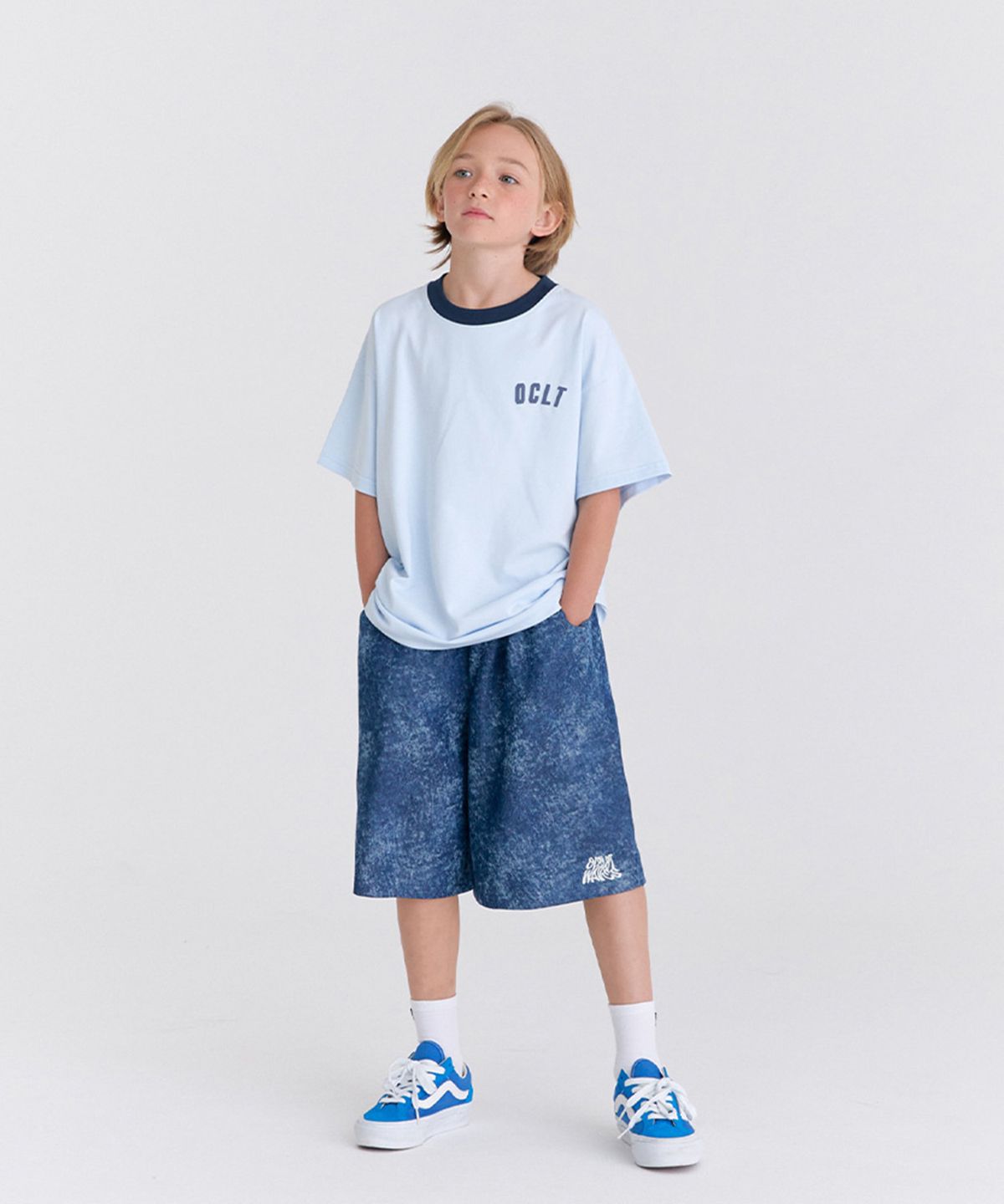오실롯 주니어(OCELOT JUNIOR) [SET] G20G37 스플래쉬 클라우드데님 (블루/진청)