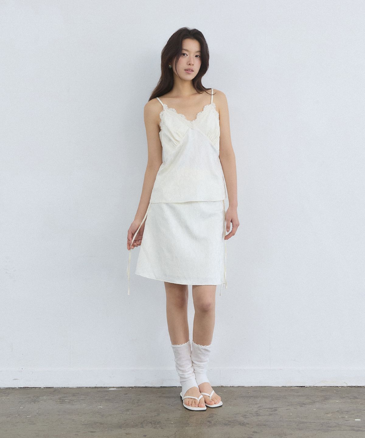 어다울(ADAUL) Jacquard satin bustier - cream