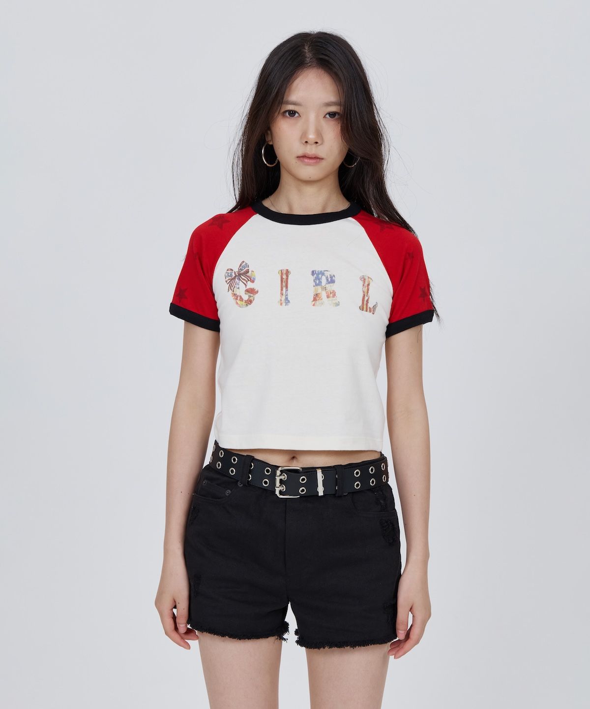 콜아웃뉴이어(CONY) 래글런 빈티지 걸 티 / 레드