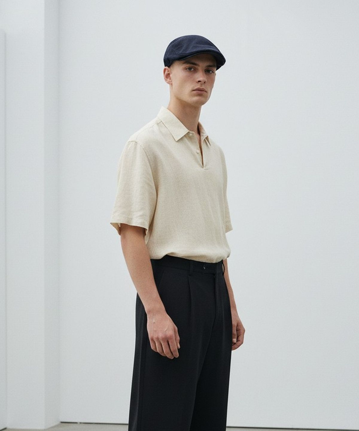 유니버셜 케미스트리(UNIVERSAL CHEMISTRY) Simple Linen Navy Huntingcap 헌팅캡