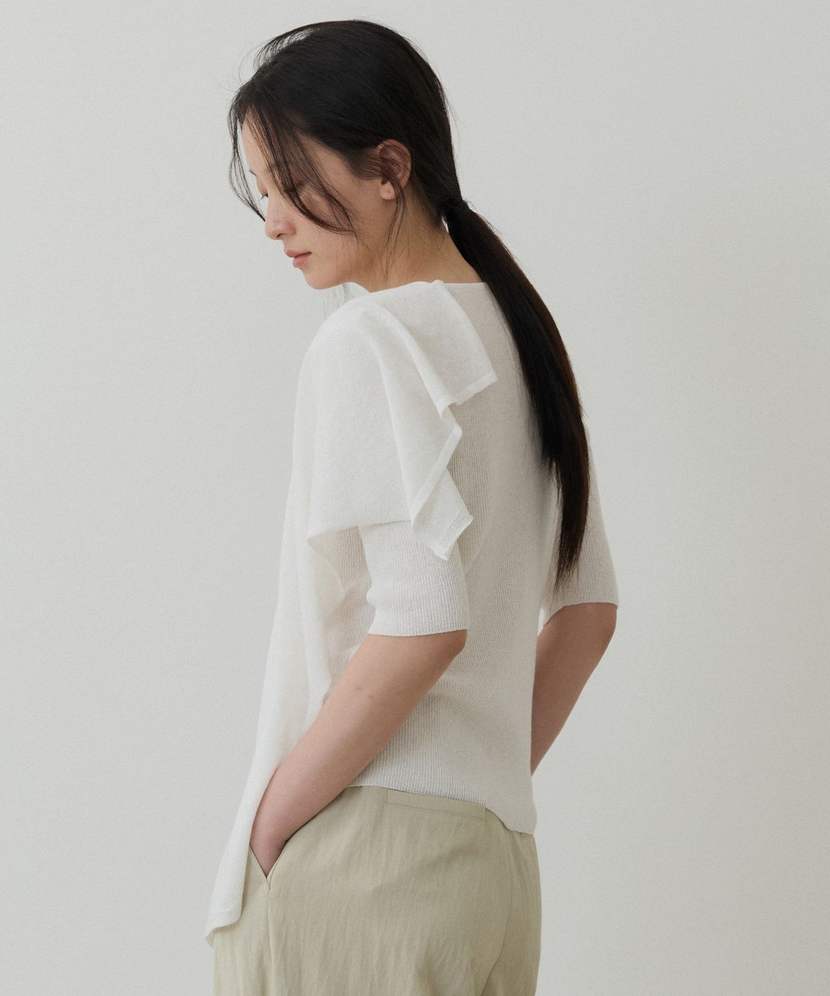 토와브(TOWAV) ELODY SCARF CARDIGAN_IVORY